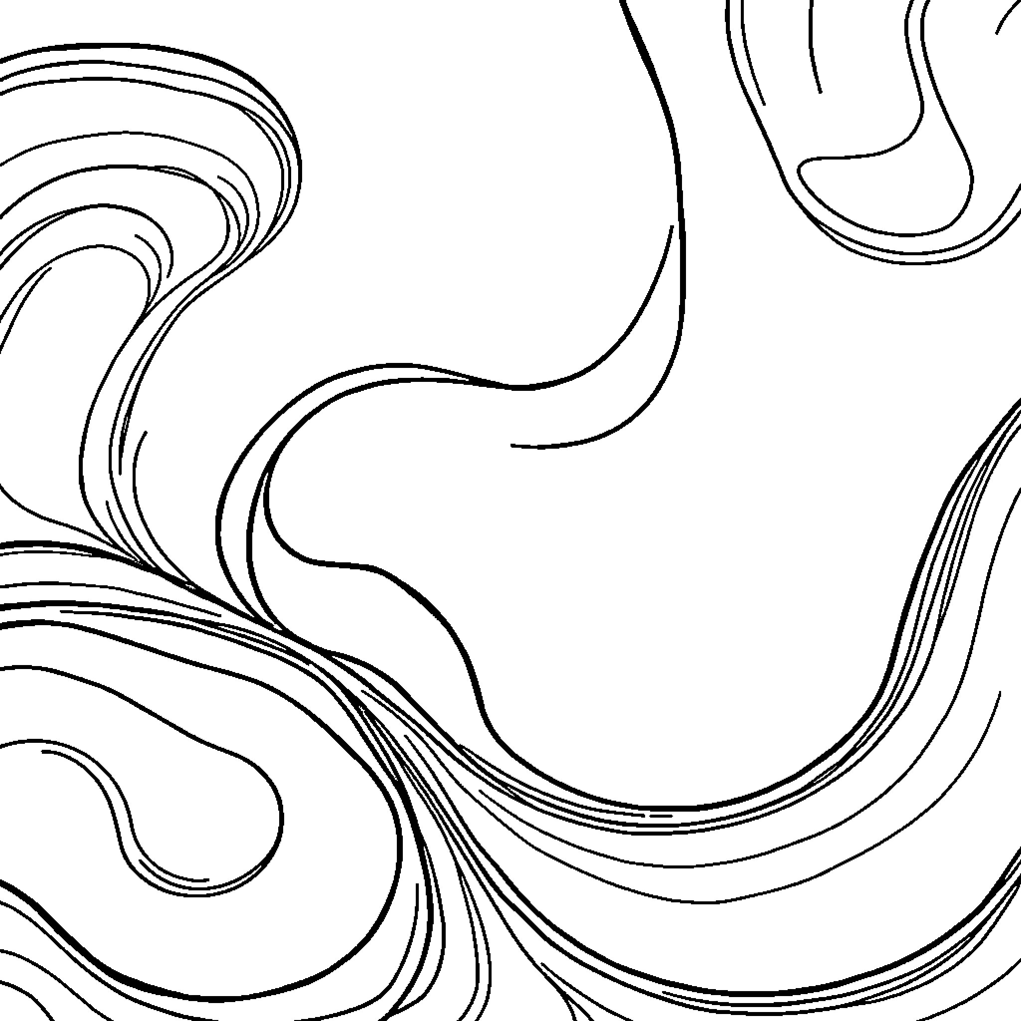 Background of abstract flowing shapes Coloring Page (free black-and-white line drawing printable PDF for all, from beginners to advanced learners, including children, teens, adults, and seniors)