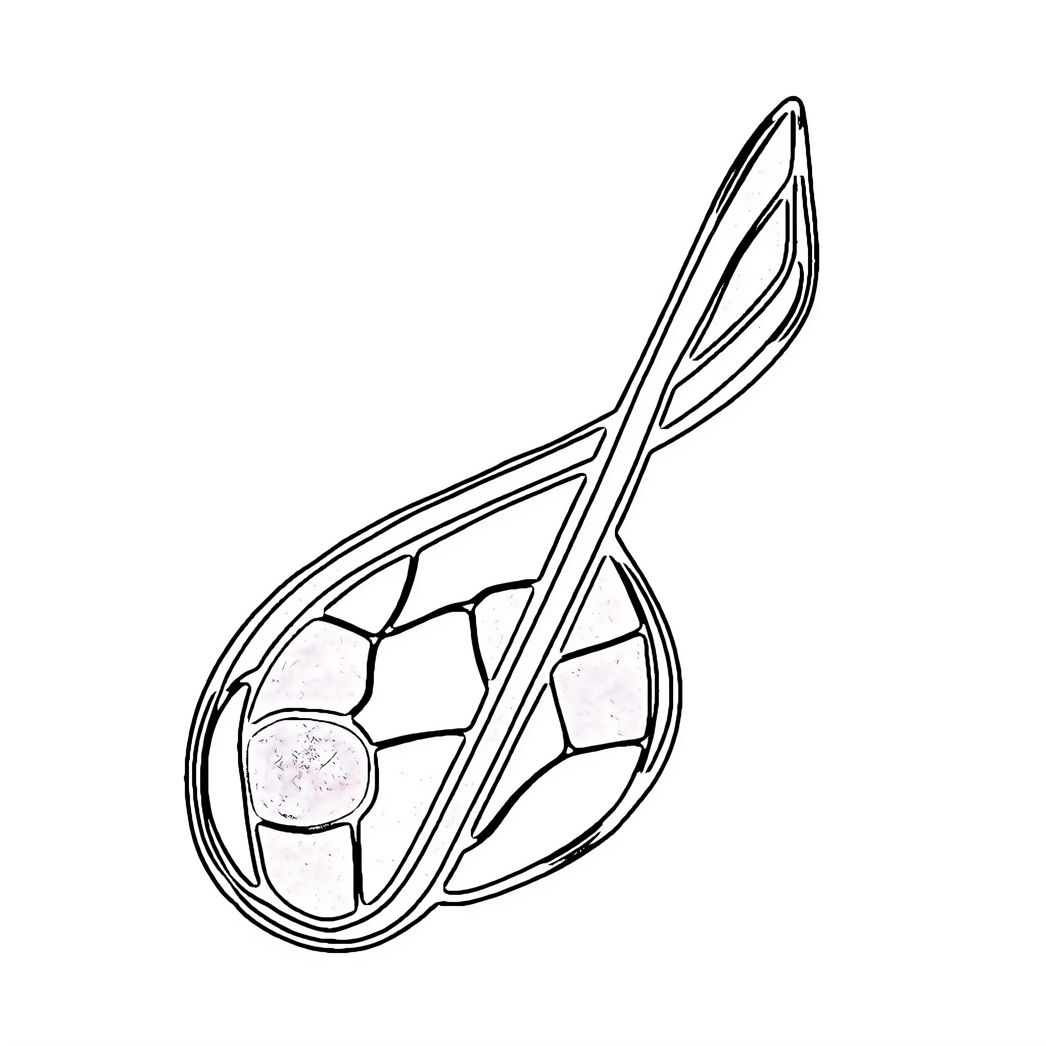 Eighth Note with Abstract Design Coloring Page (free black-and-white line drawing printable PDF for all, from beginners to advanced learners, including children, teens, adults, and seniors)