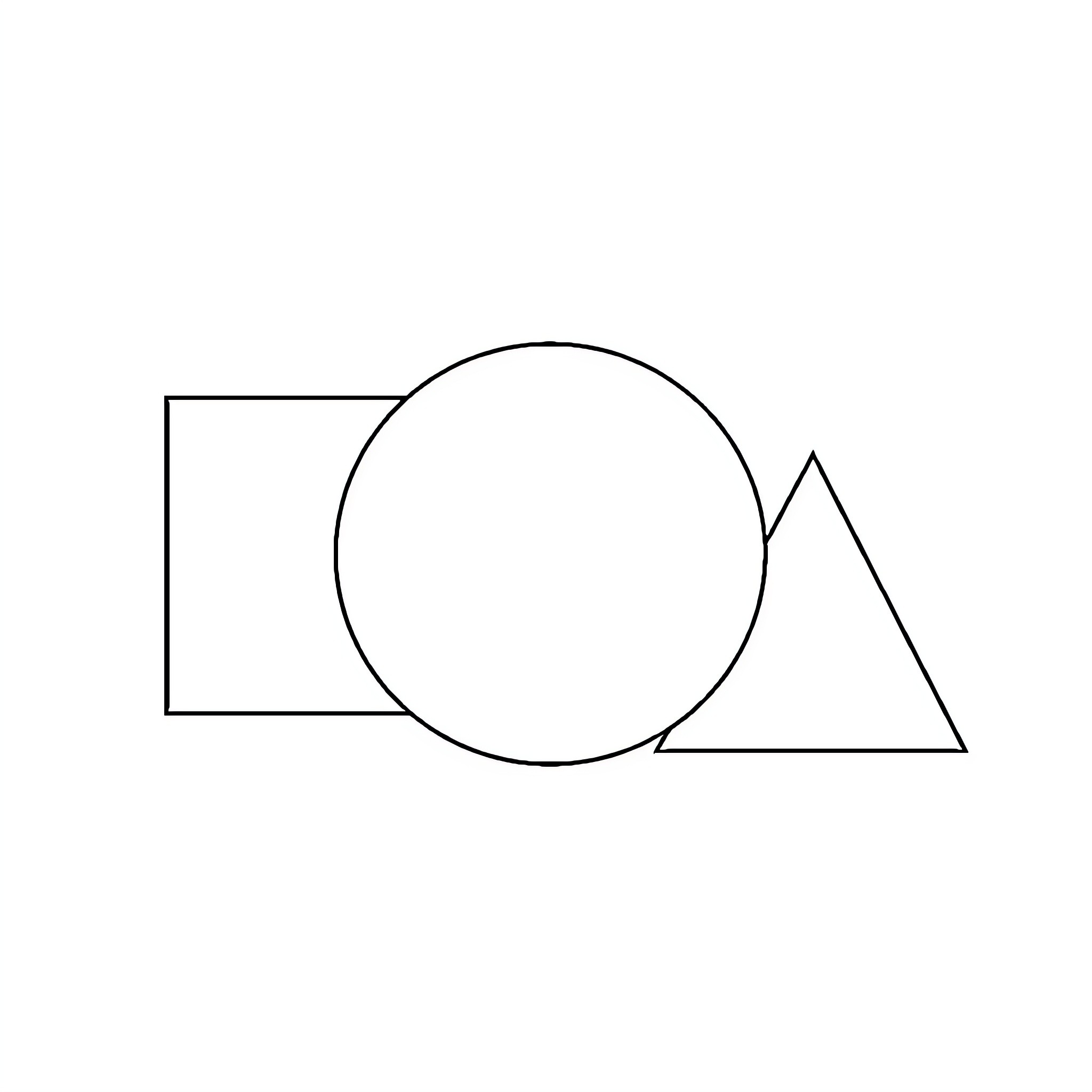 Shape Arrangement of Geometric Forms Coloring Page (free black-and-white line drawing printable PDF for all, from beginners to advanced learners, including children, teens, adults, and seniors)