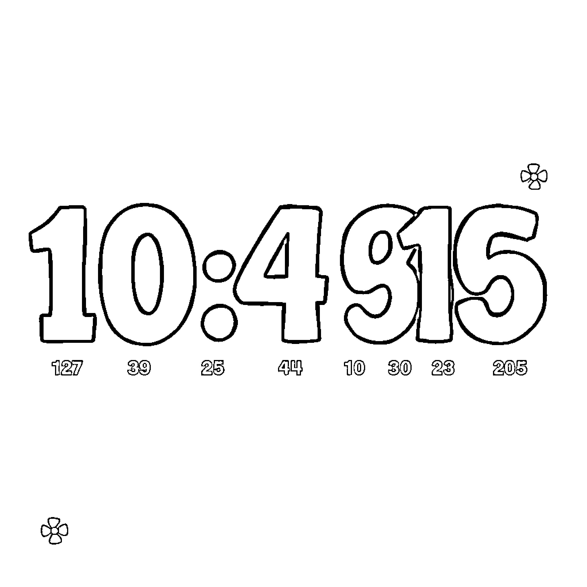 Countdown to the next number Coloring Page (free black-and-white line drawing printable PDF for all, from beginners to advanced learners, including children, teens, adults, and seniors)