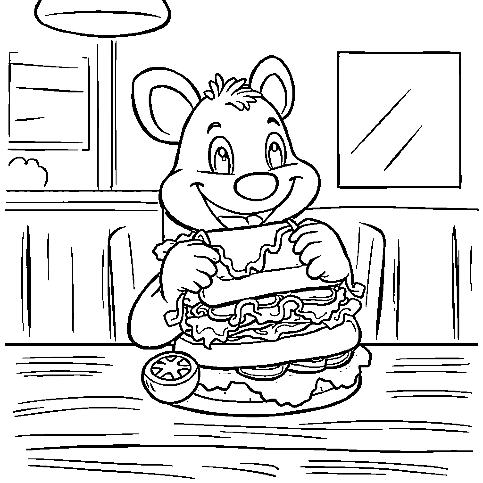 Bluey's delicious sandwich adventure Coloring Page (free black-and-white line drawing printable PDF for all, from beginners to advanced learners, including children, teens, adults, and seniors)