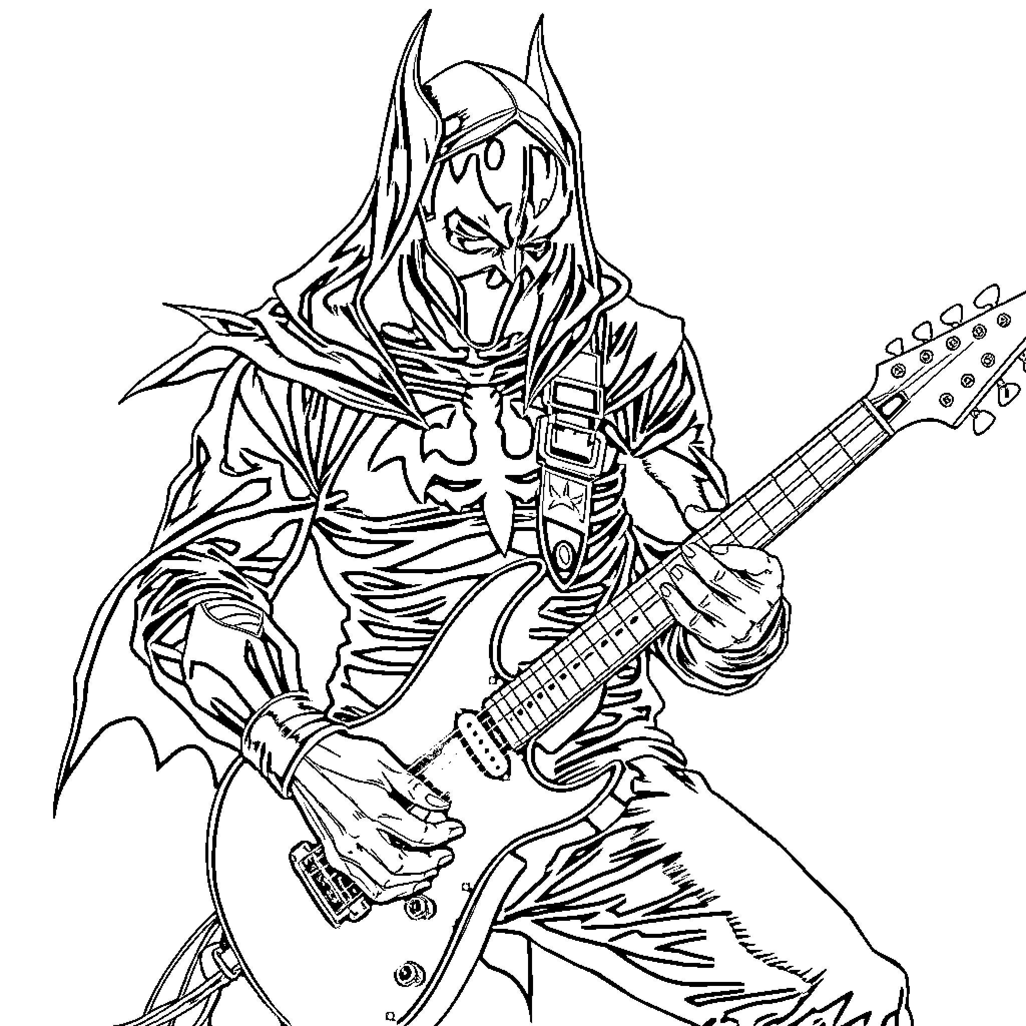 Spawn of the Rocking Demon Coloring Page (free black-and-white line drawing printable PDF for all, from beginners to advanced learners, including children, teens, adults, and seniors)