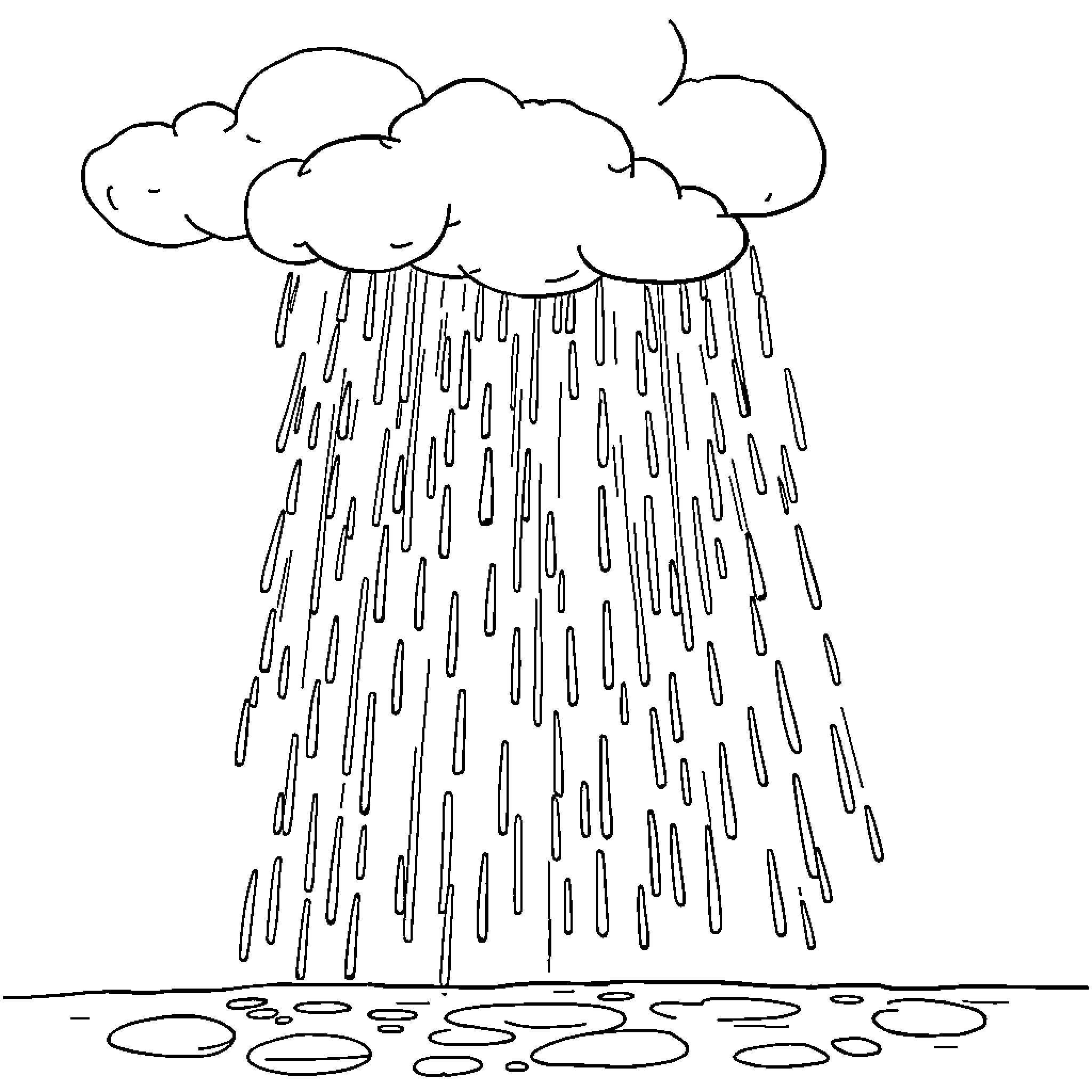 Idea of a Stormy Weather Scene Coloring Page (free black-and-white line drawing printable PDF for all, from beginners to advanced learners, including children, teens, adults, and seniors)