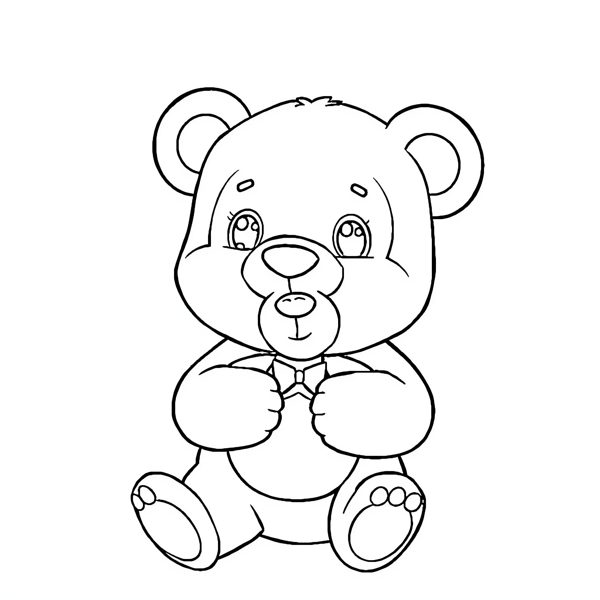 Labubu the Cute Stuffed Bear Coloring Page (free black-and-white line drawing printable PDF for all, from beginners to advanced learners, including children, teens, adults, and seniors)