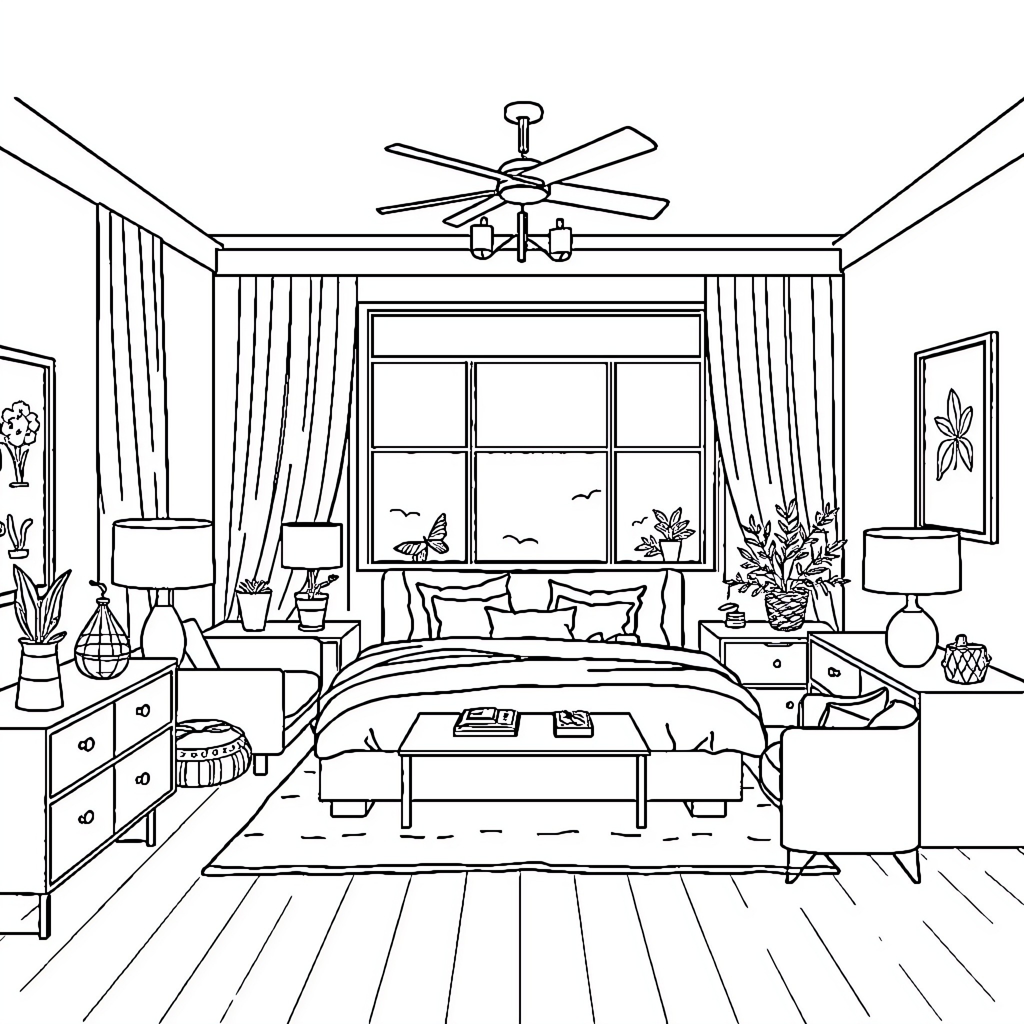 Best Bedroom Coloring Pages Free Printable PDF 