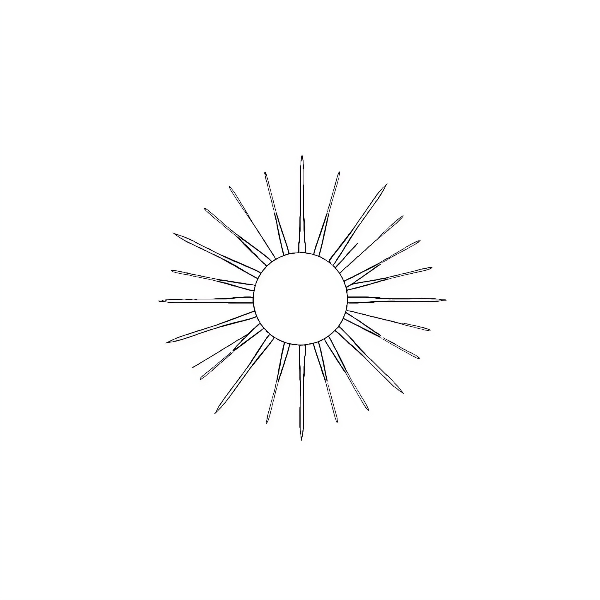 Sun rays in abstract design Coloring Page (free black-and-white line drawing printable PDF for all, from beginners to advanced learners, including children, teens, adults, and seniors)