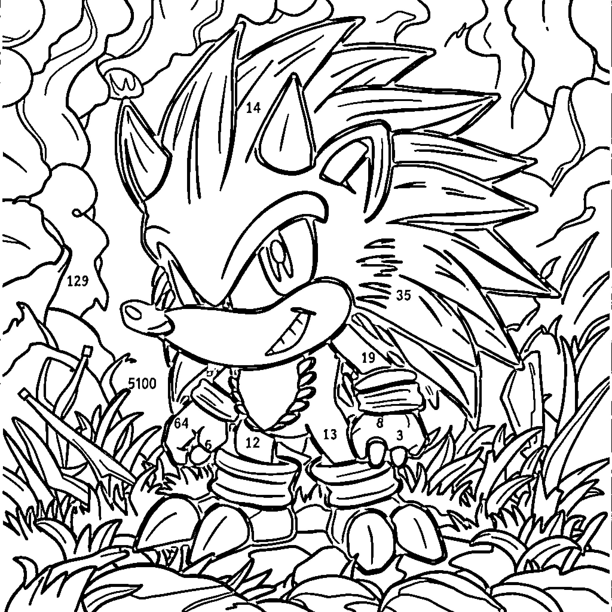 Scourge of the Chaotic Landscape Coloring Page (free black-and-white line drawing printable PDF for all, from beginners to advanced learners, including children, teens, adults, and seniors)