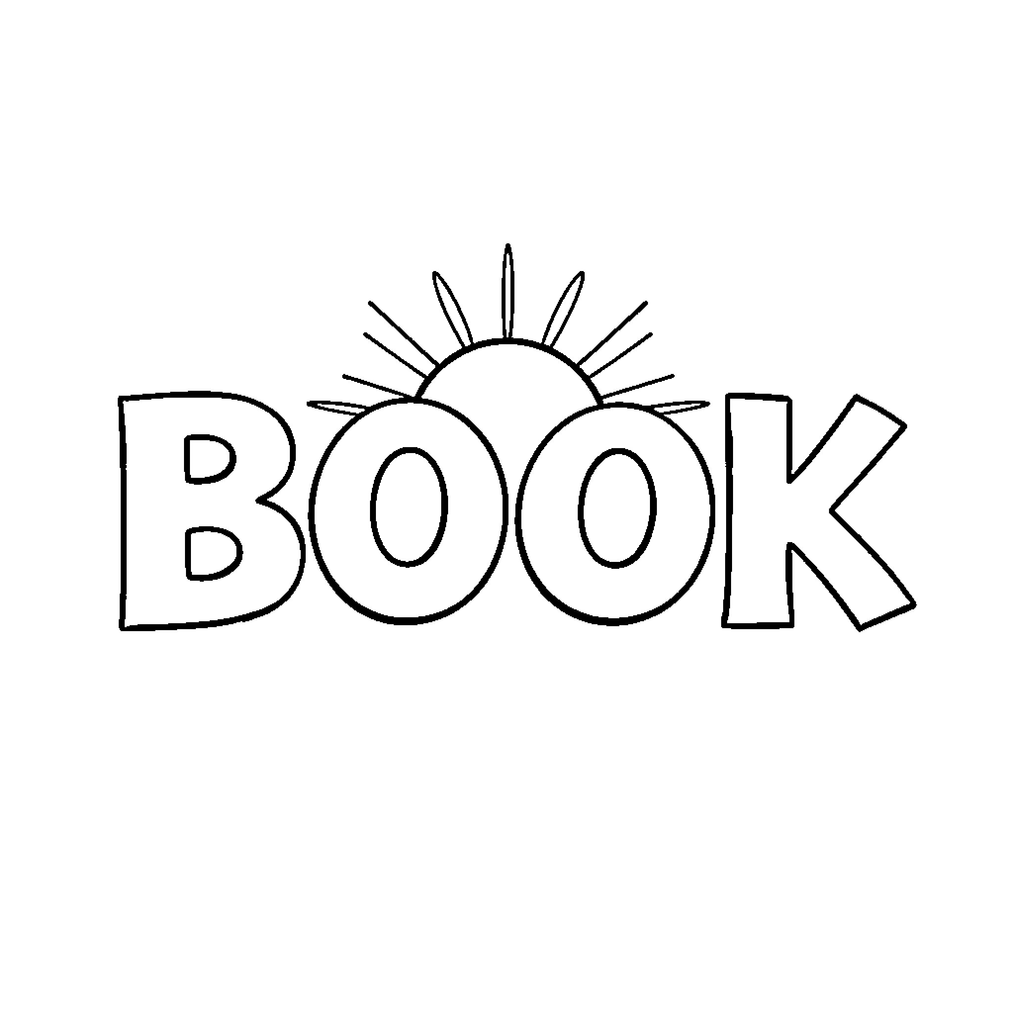 Book with Sun Illustration Coloring Page (free black-and-white line drawing printable PDF for all, from beginners to advanced learners, including children, teens, adults, and seniors)