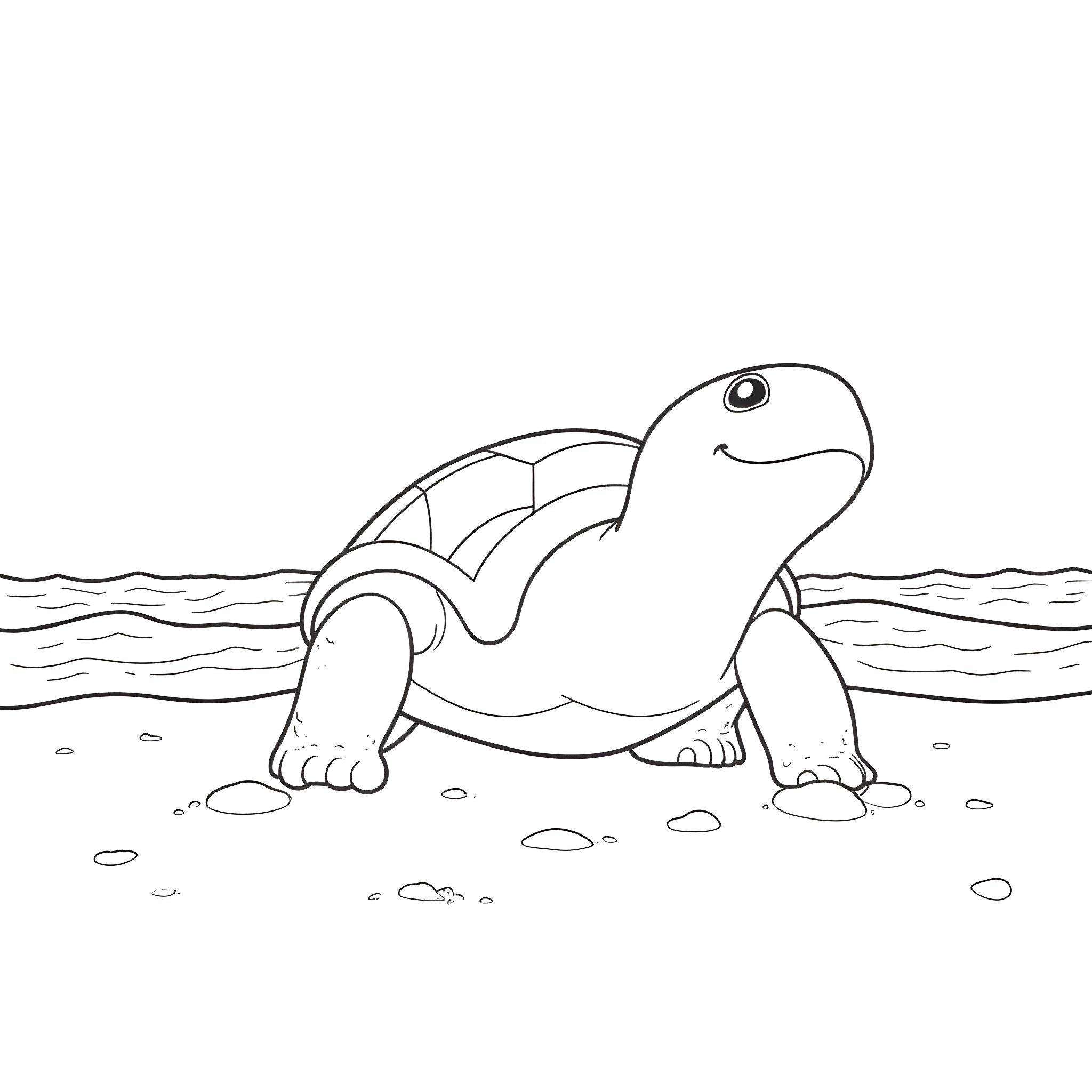 Blastoise swimming in the sea Coloring Page (free black-and-white line drawing printable PDF for all, from beginners to advanced learners, including children, teens, adults, and seniors)