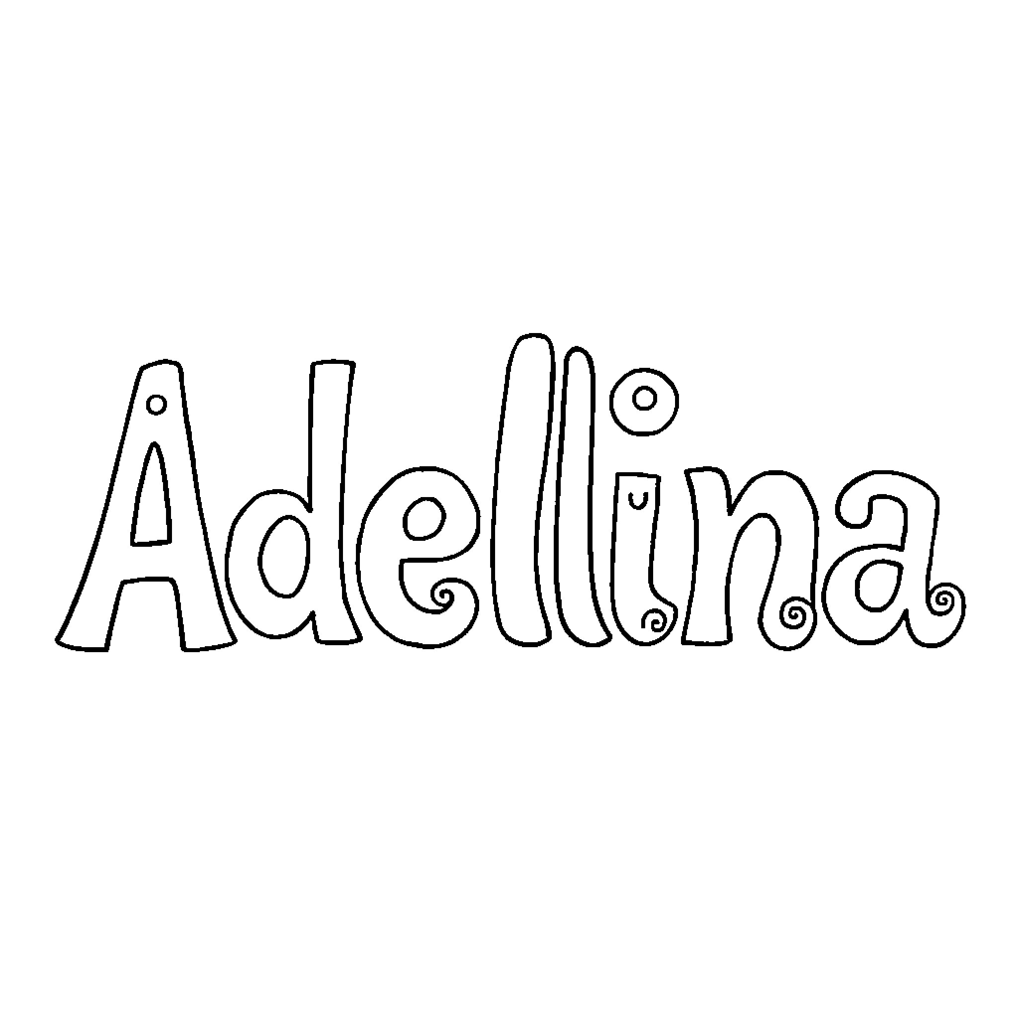 Adelina coloring a playful illustration Coloring Page (free black-and-white line drawing printable PDF for all, from beginners to advanced learners, including children, teens, adults, and seniors)