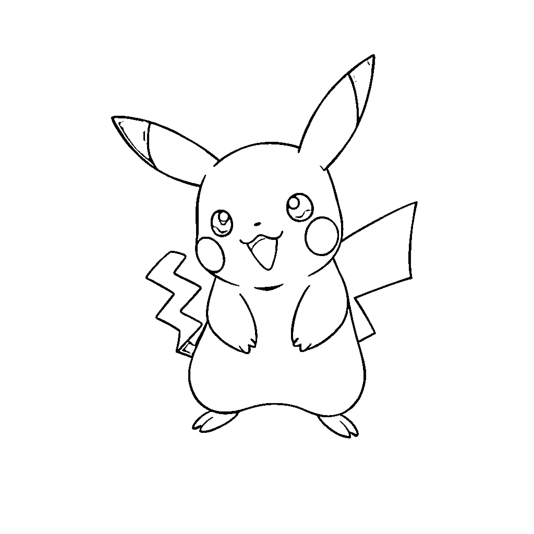Pokémon character in playful pose Coloring Page (free black-and-white line drawing printable PDF for all, from beginners to advanced learners, including children, teens, adults, and seniors)