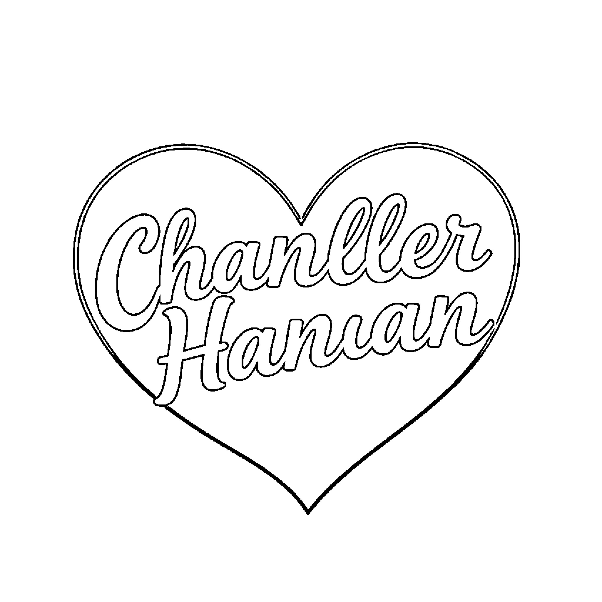 Heart-shaped Message of Love Coloring Page (free black-and-white line drawing printable PDF for all, from beginners to advanced learners, including children, teens, adults, and seniors)