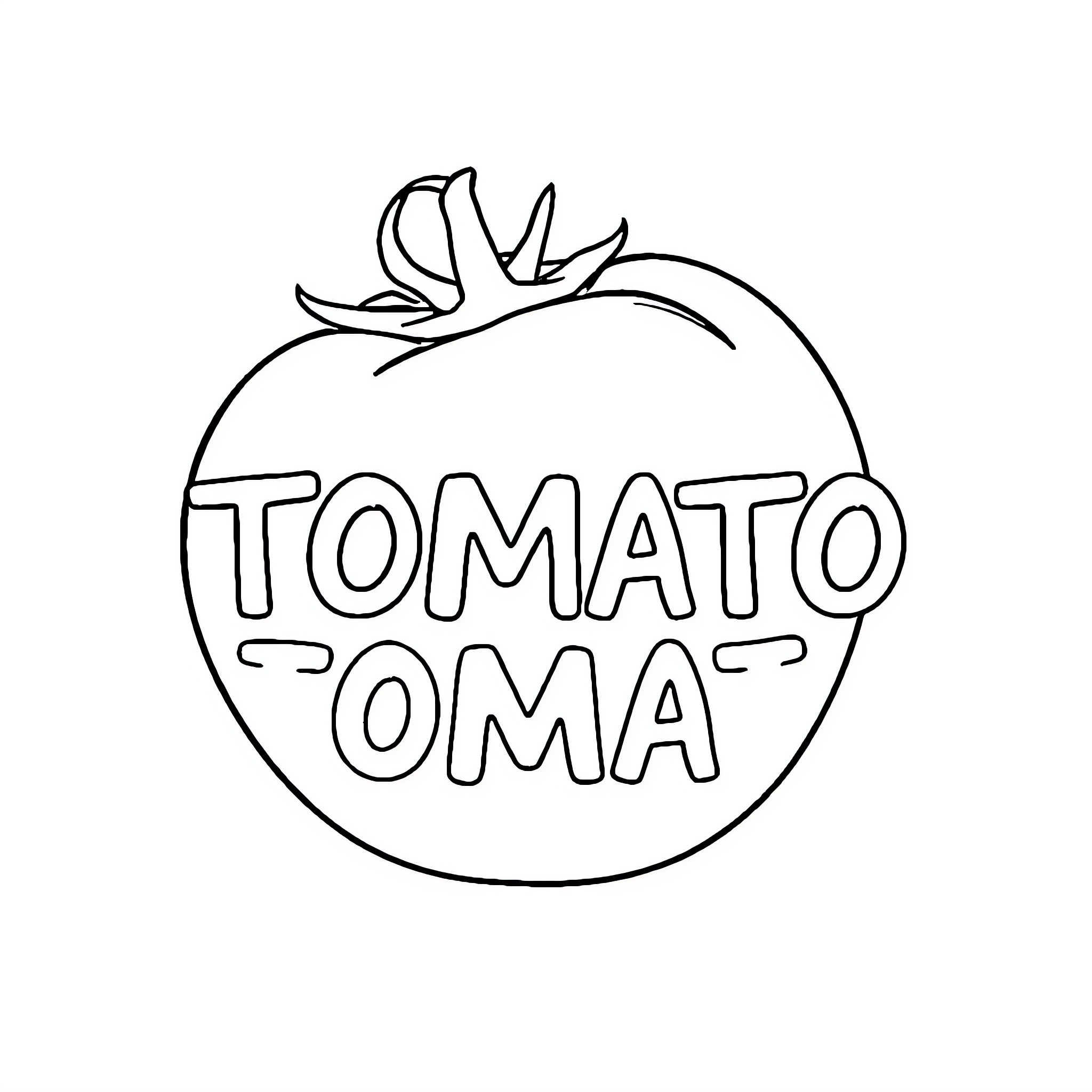 Tomato Themed Illustration Coloring Page (free black-and-white line drawing printable PDF for all, from beginners to advanced learners, including children, teens, adults, and seniors)