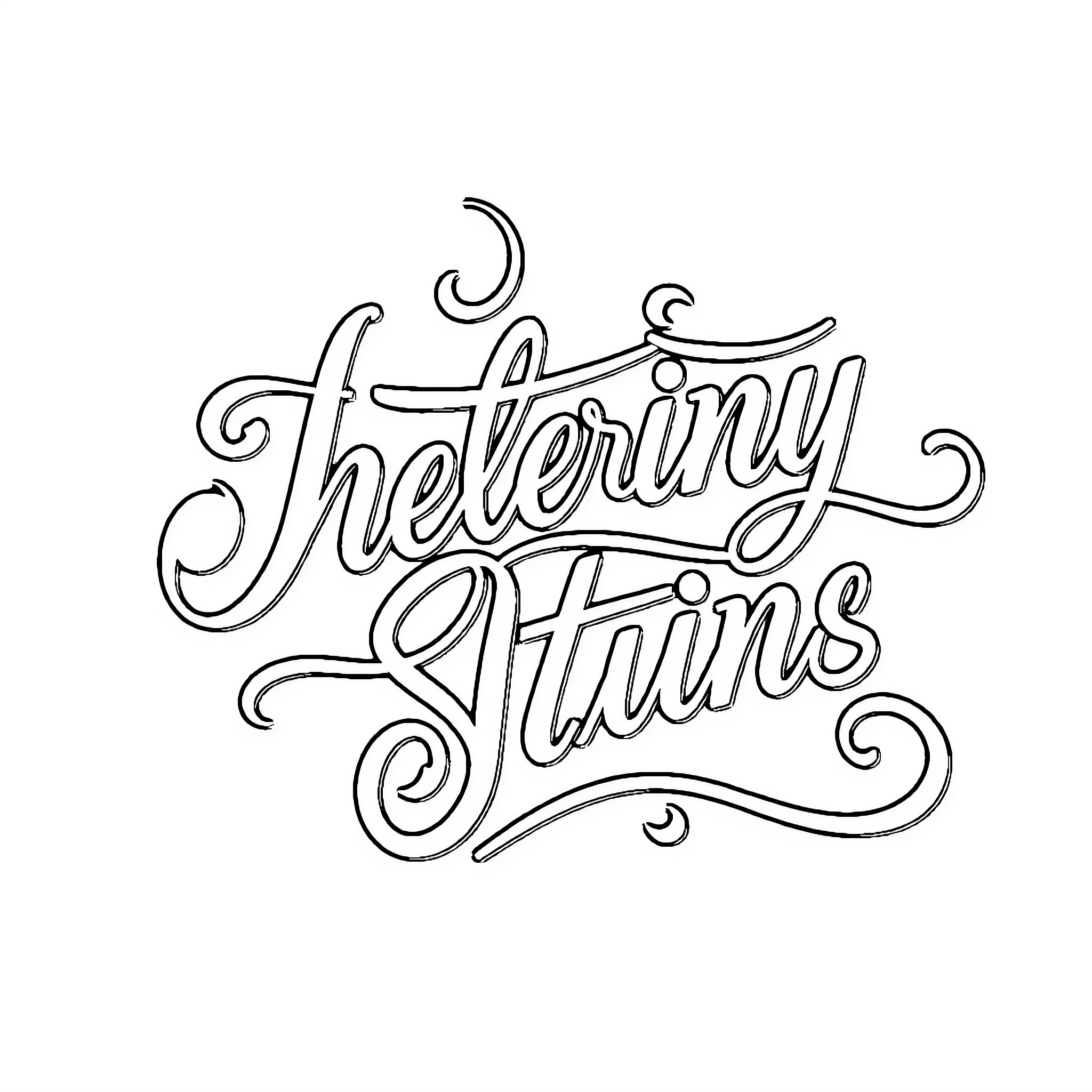 Cursive Writing Artistic Expression Coloring Page (free black-and-white line drawing printable PDF for all, from beginners to advanced learners, including children, teens, adults, and seniors)