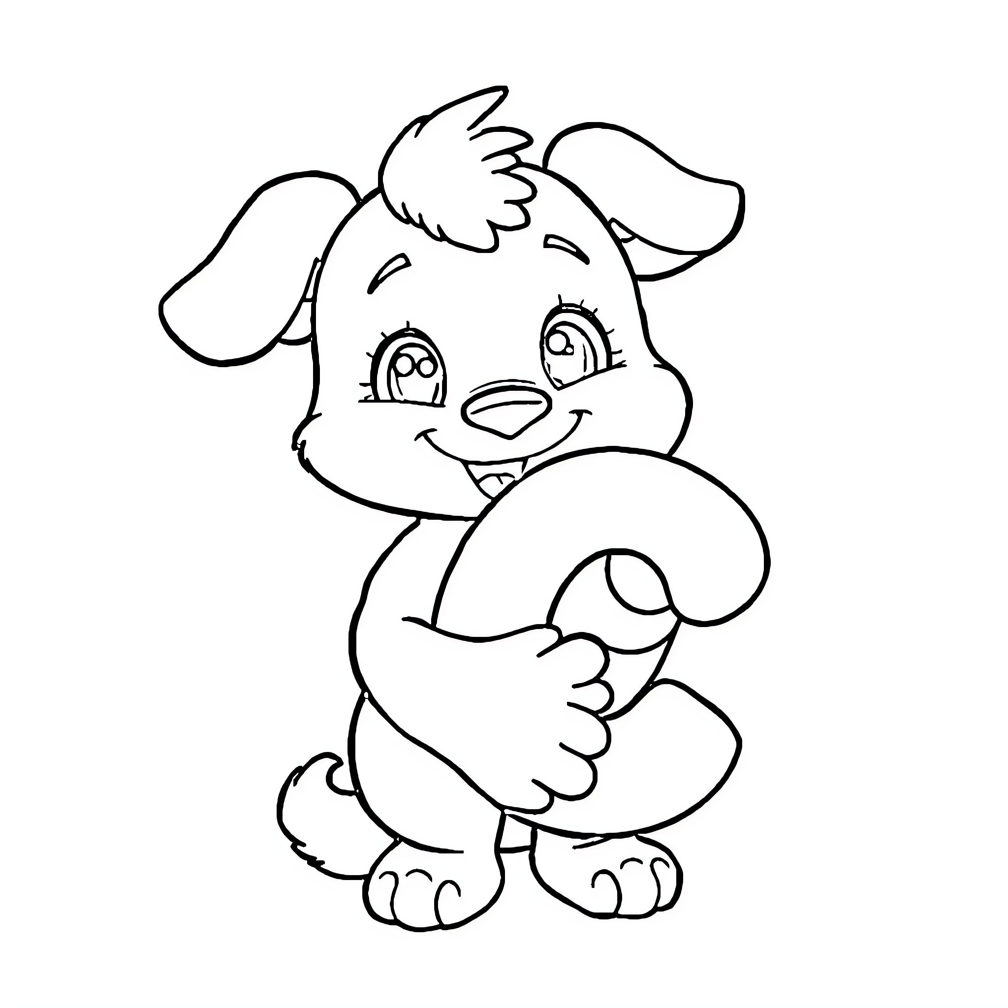 Bluey the Playful Puppy Coloring Page (free black-and-white line drawing printable PDF for all, from beginners to advanced learners, including children, teens, adults, and seniors)