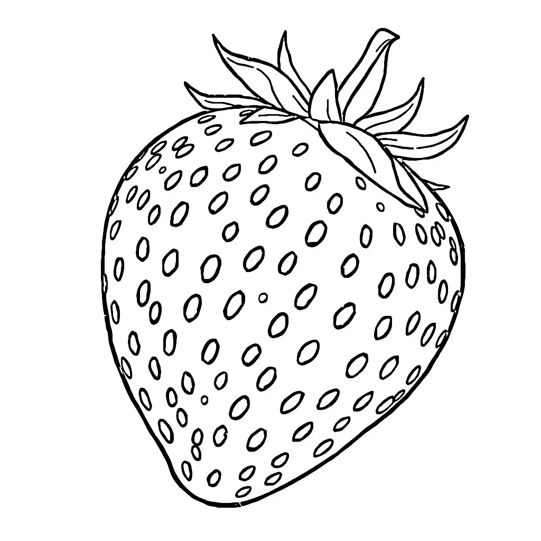 Strawberry illustration with intricate details Coloring Page (free black-and-white line drawing printable PDF for all, from beginners to advanced learners, including children, teens, adults, and seniors)