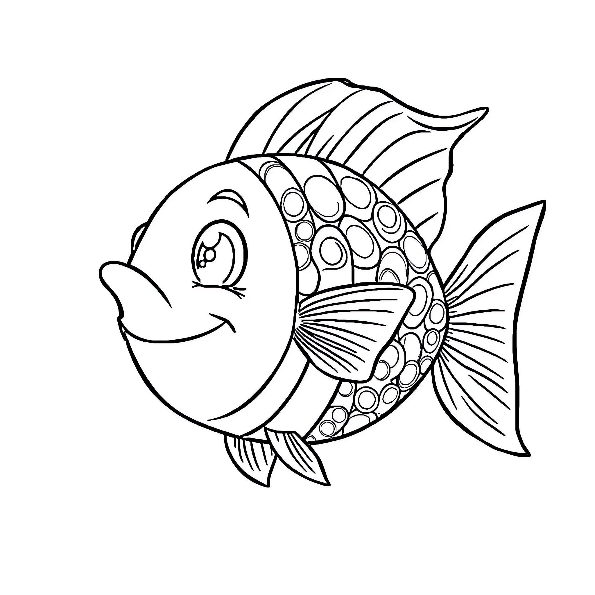 Sushi fish with fun expressions and patterns Coloring Page (free black-and-white line drawing printable PDF for all, from beginners to advanced learners, including children, teens, adults, and seniors)