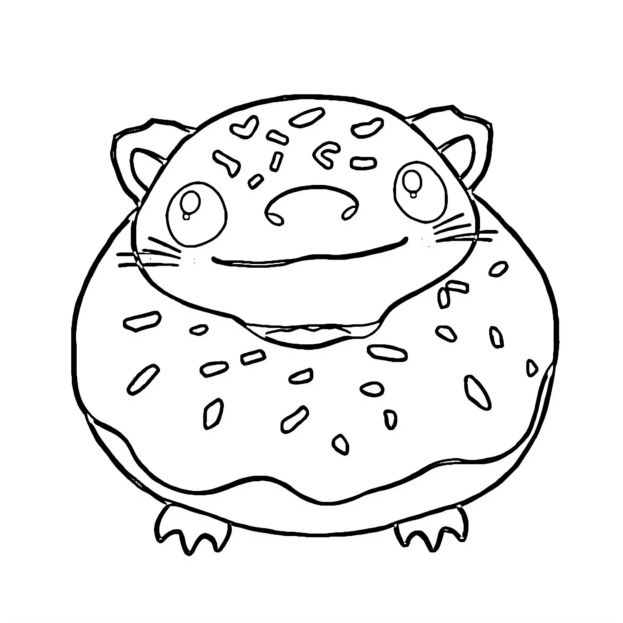 Axolotl sitting contentedly Coloring Page (free black-and-white line drawing printable PDF for all, from beginners to advanced learners, including children, teens, adults, and seniors)