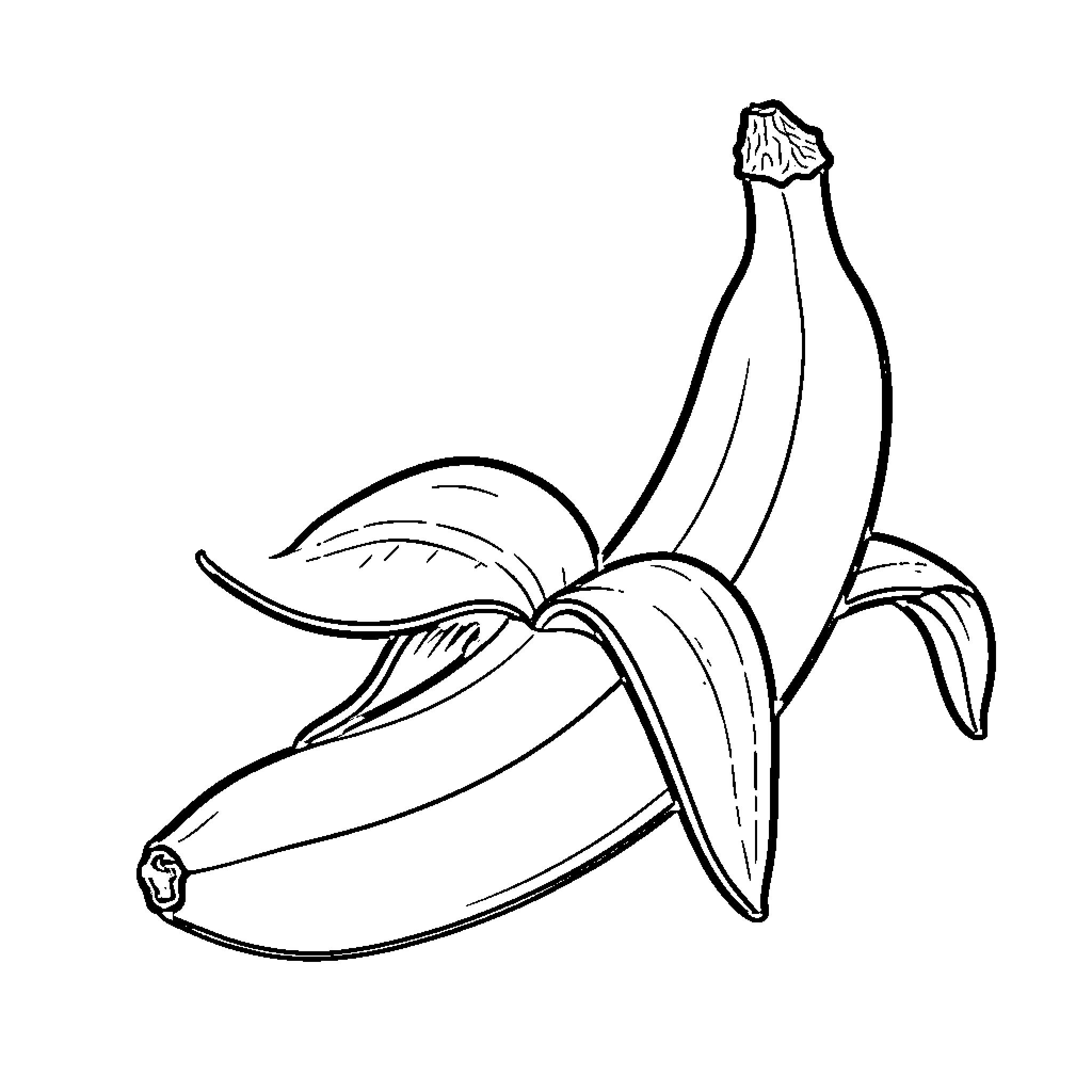 Banana bunch with playful shapes Coloring Page (free black-and-white line drawing printable PDF for all, from beginners to advanced learners, including children, teens, adults, and seniors)