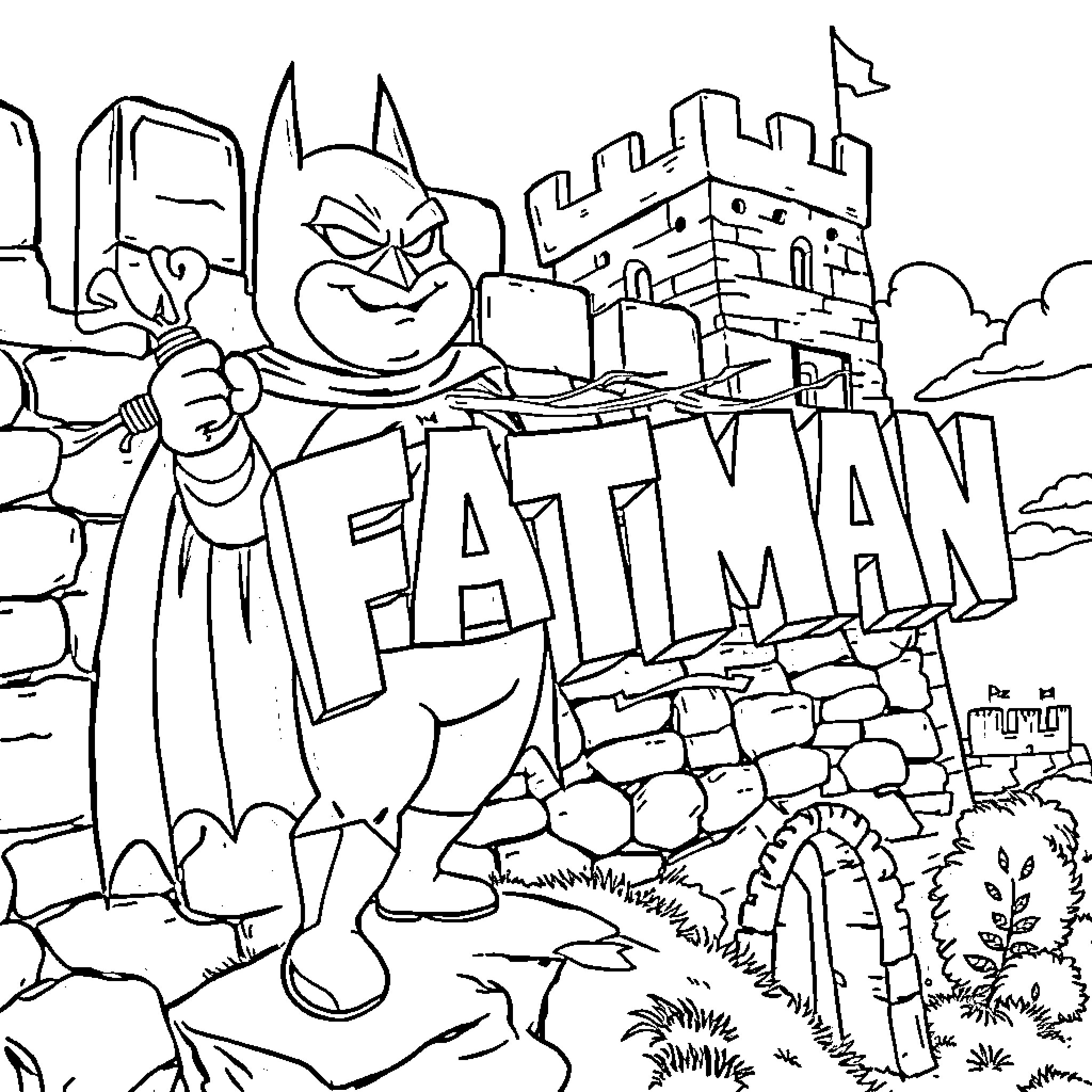 Batman Patrolling the Gotham City Streets Coloring Page (free black-and-white line drawing printable PDF for all, from beginners to advanced learners, including children, teens, adults, and seniors)