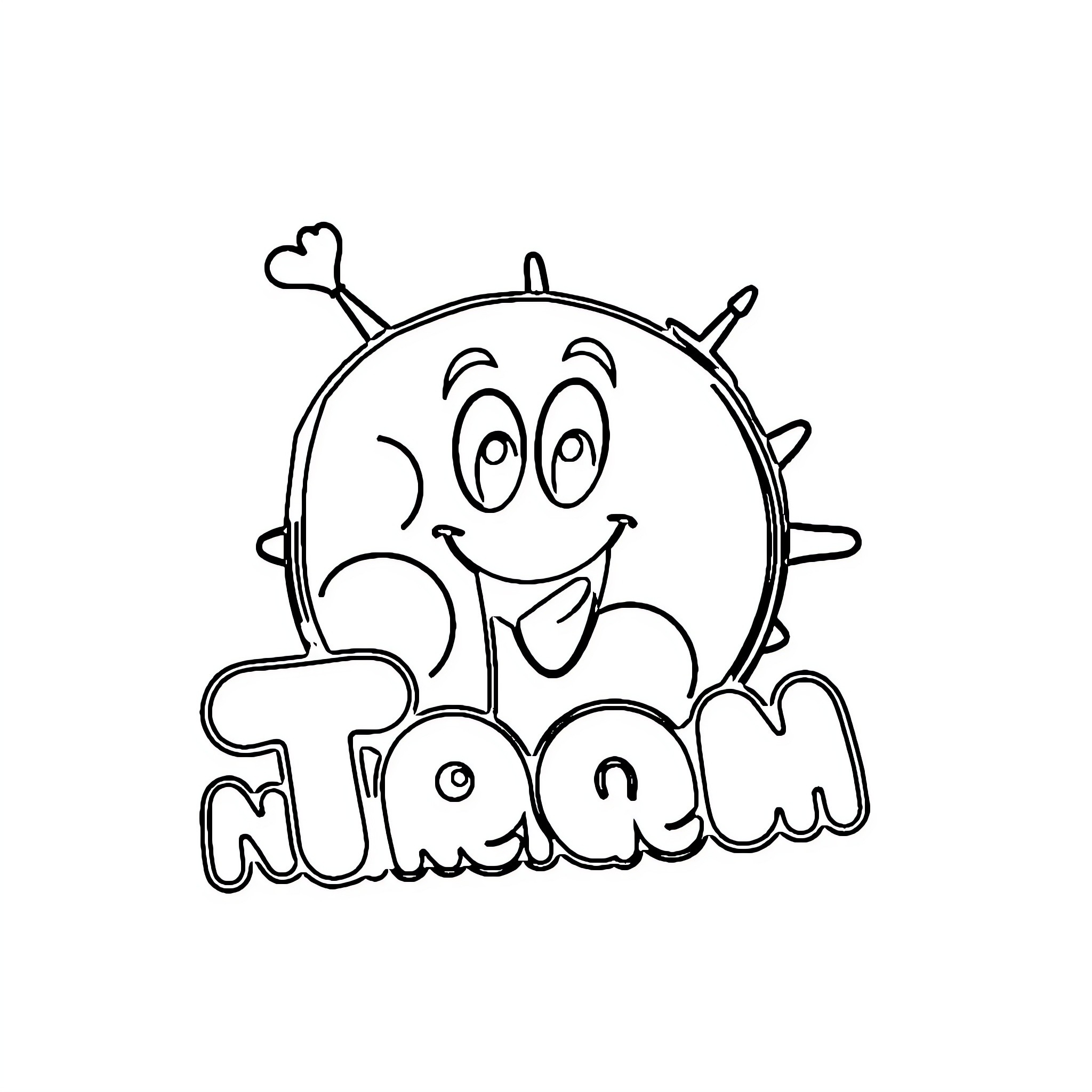 Nickelodeon Cartoon Character with Cheerful Expression Coloring Page (free black-and-white line drawing printable PDF for all, from beginners to advanced learners, including children, teens, adults, and seniors)