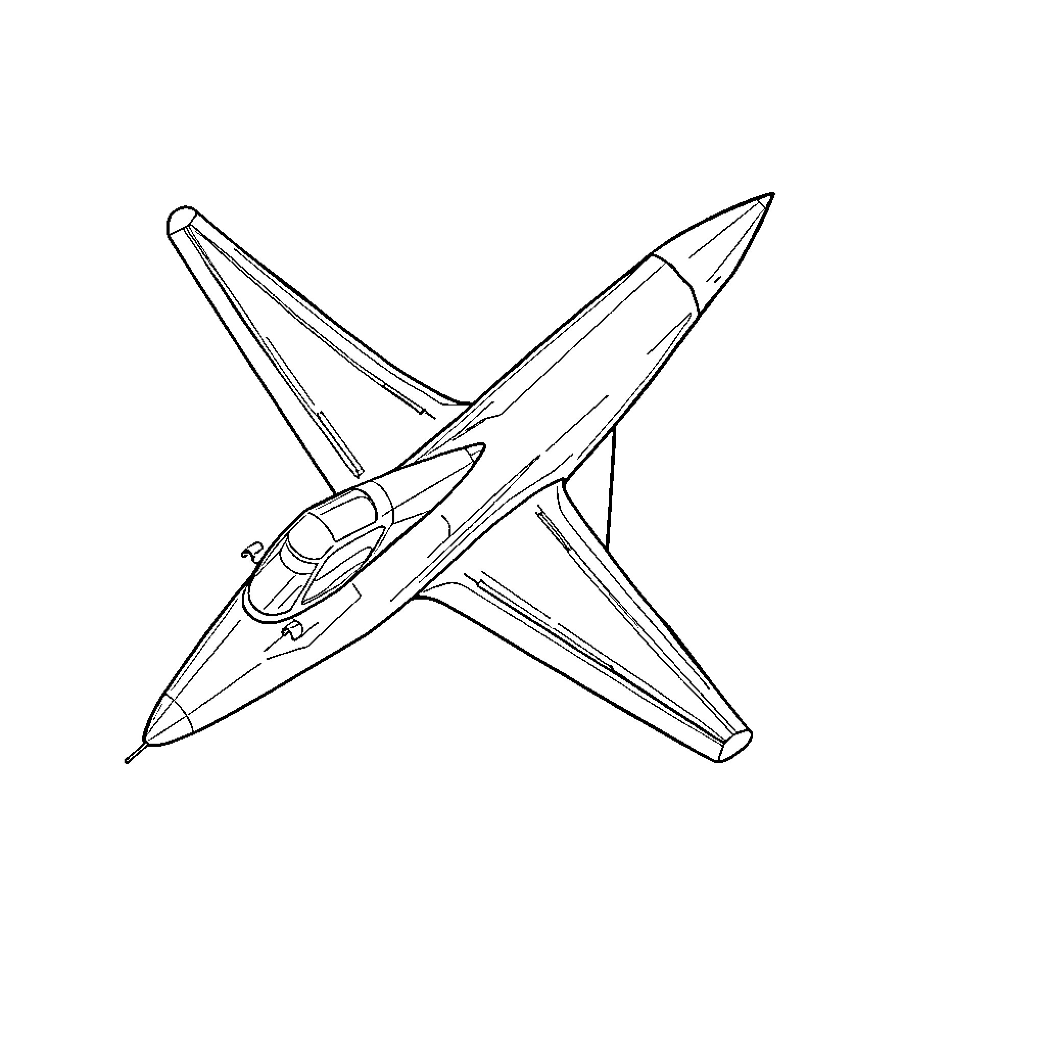 Jet fighter taking off in flight Coloring Page (free black-and-white line drawing printable PDF for all, from beginners to advanced learners, including children, teens, adults, and seniors)
