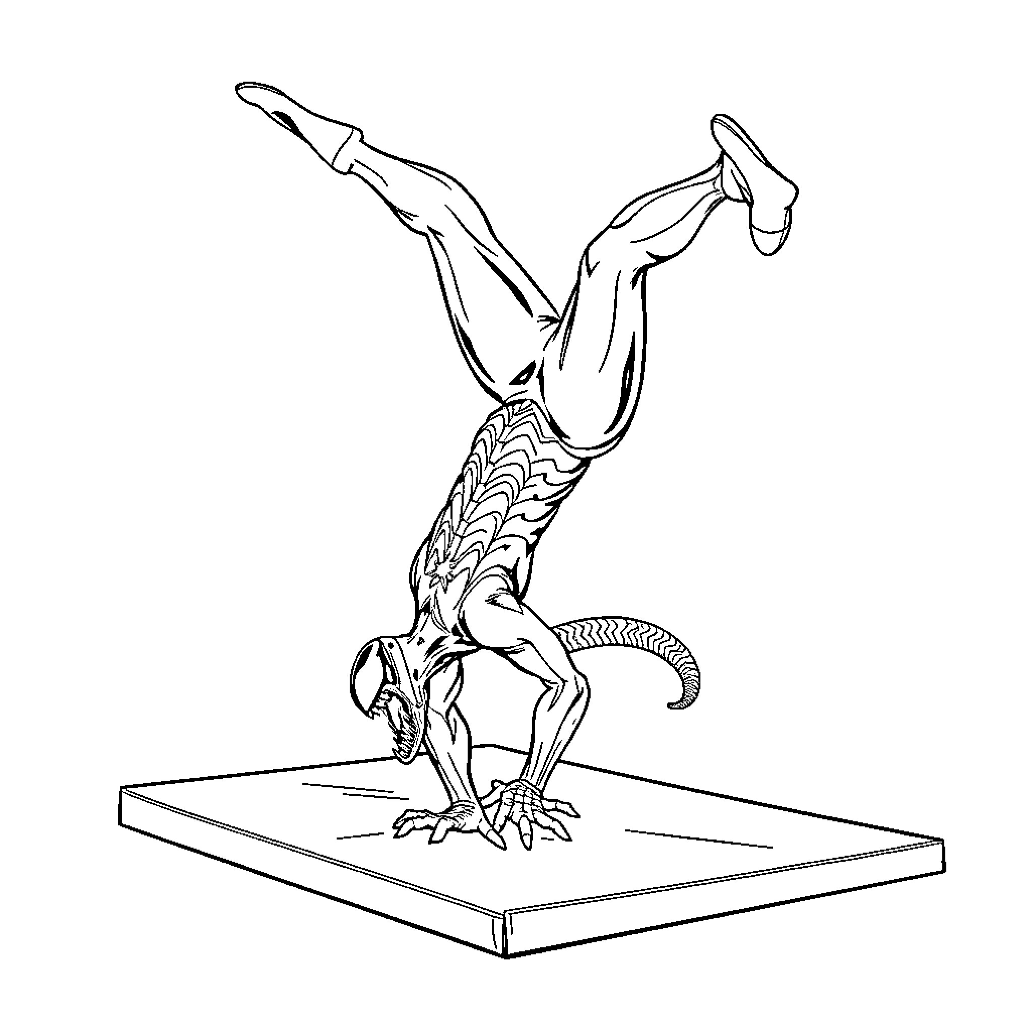 Venom Creature Contortion Showcase Coloring Page (free black-and-white line drawing printable PDF for all, from beginners to advanced learners, including children, teens, adults, and seniors)