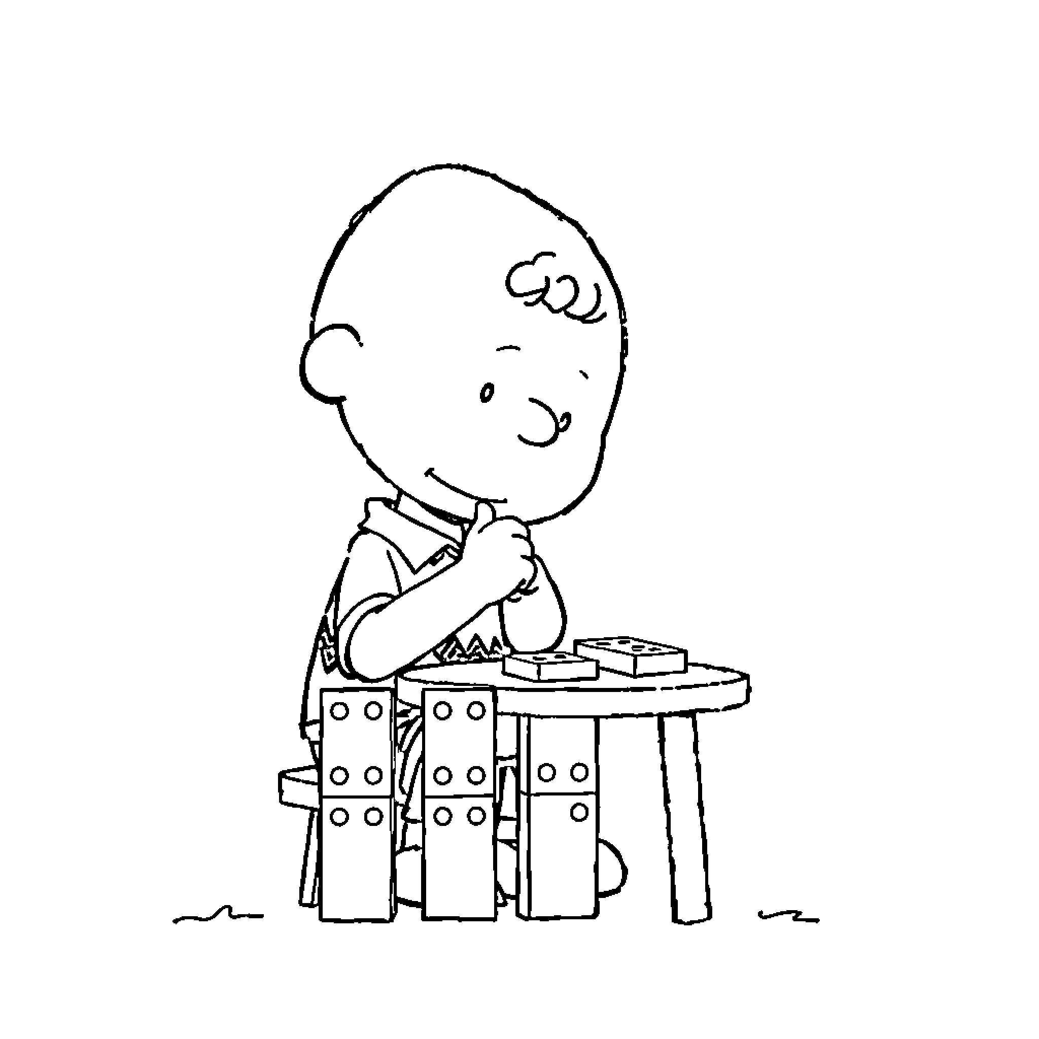 Charlie Brown playing on a xylophone Coloring Page (free black-and-white line drawing printable PDF for all, from beginners to advanced learners, including children, teens, adults, and seniors)