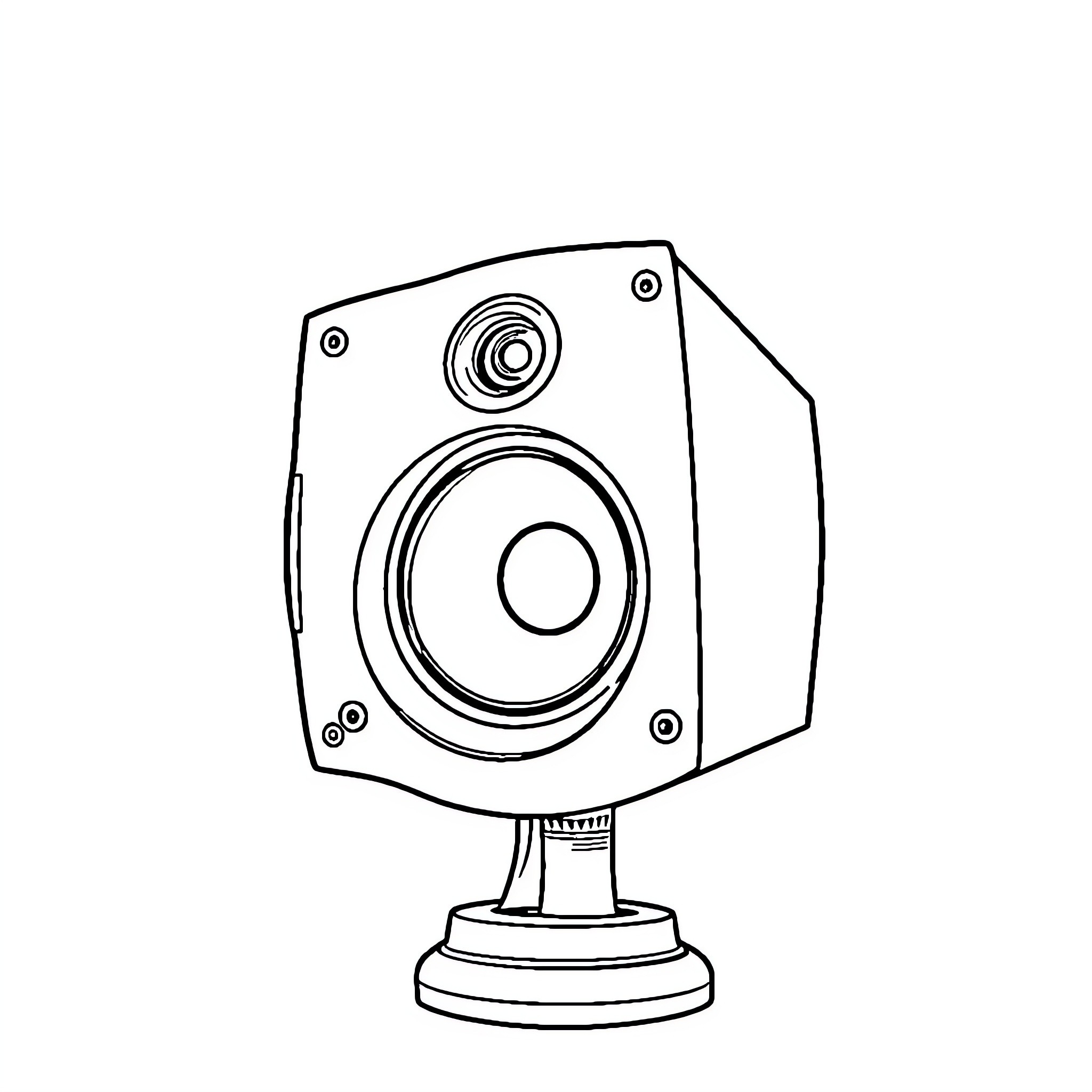Speakerhead with intricate design and detail Coloring Page (free black-and-white line drawing printable PDF for all, from beginners to advanced learners, including children, teens, adults, and seniors)