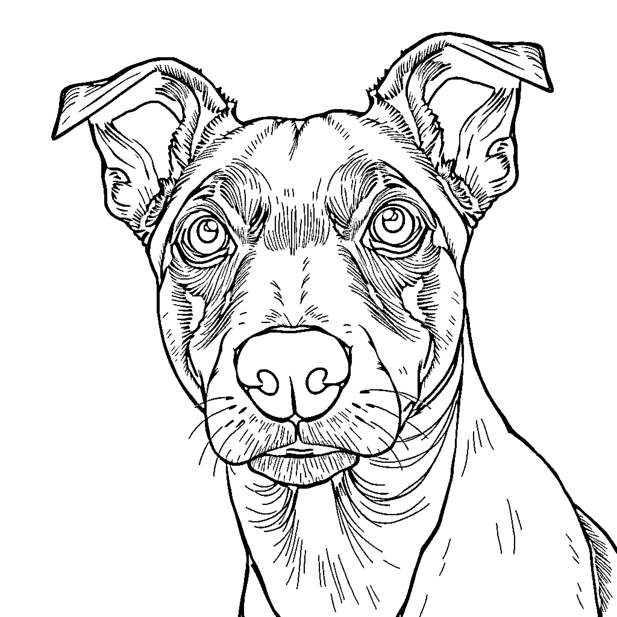 Jack Russell dog with playful expression Coloring Page (free black-and-white line drawing printable PDF for all, from beginners to advanced learners, including children, teens, adults, and seniors)