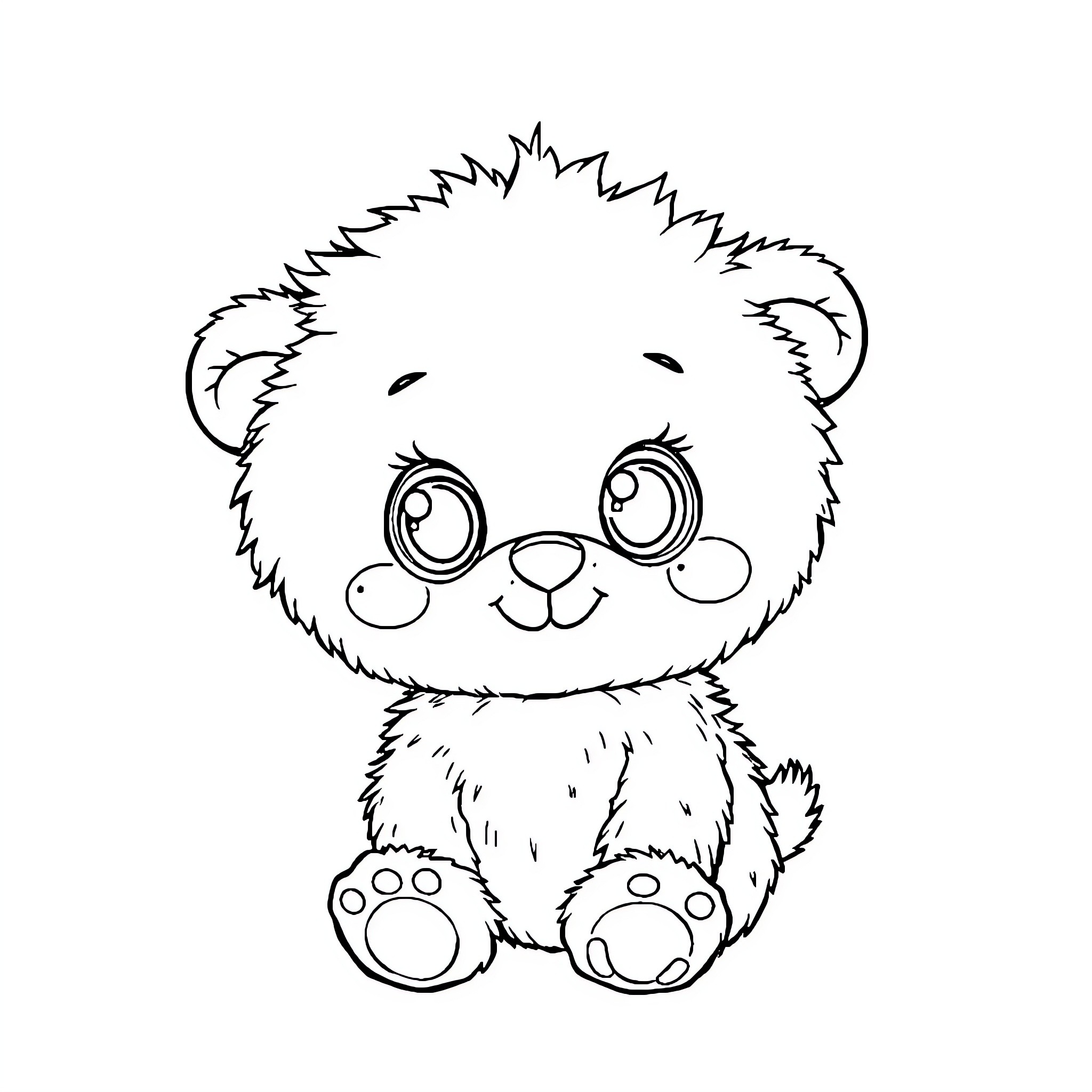 Sipsik the Adorable Plush Toy Coloring Page (free black-and-white line drawing printable PDF for all, from beginners to advanced learners, including children, teens, adults, and seniors)