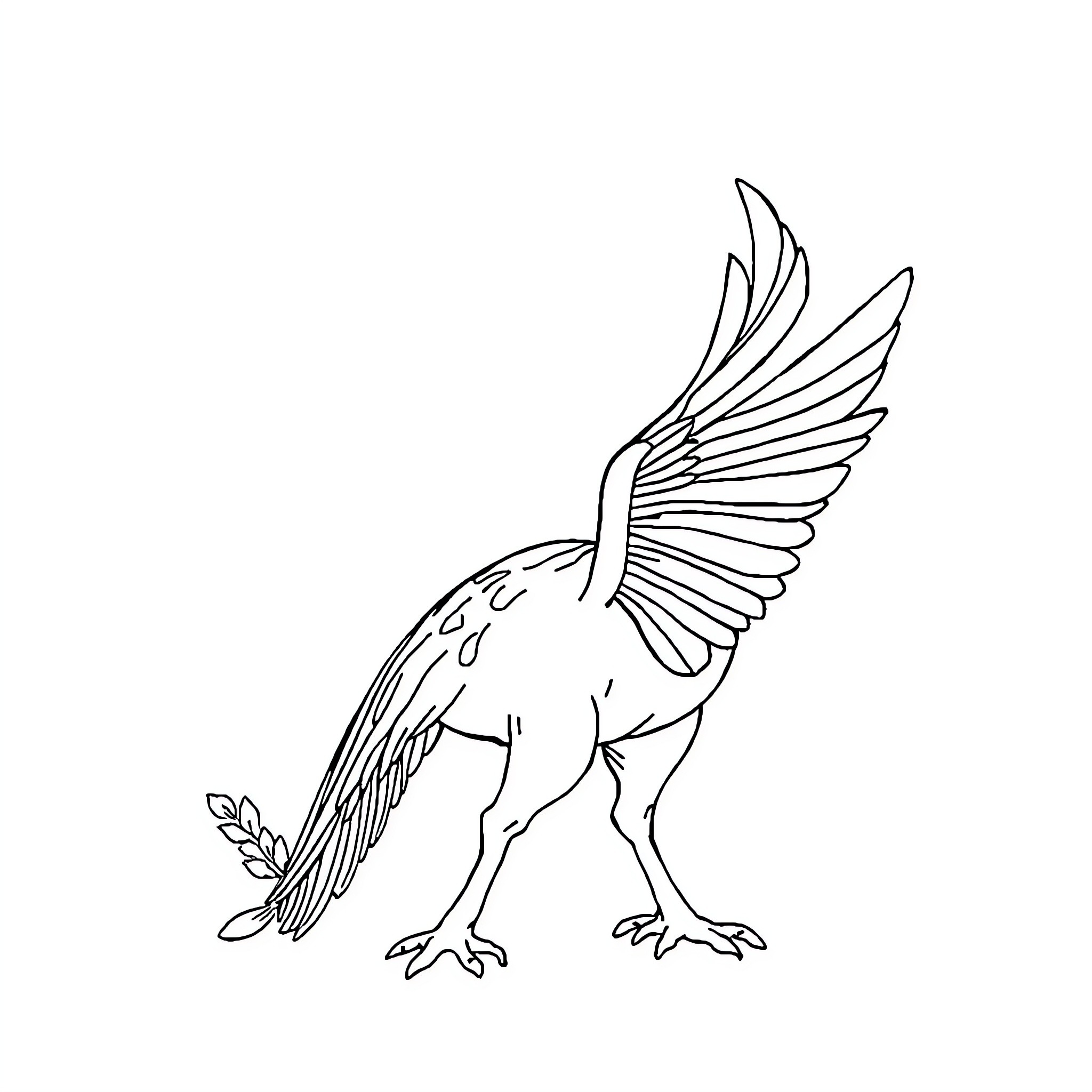 Unicorn griffon soaring with majestic wings Coloring Page (free black-and-white line drawing printable PDF for all, from beginners to advanced learners, including children, teens, adults, and seniors)