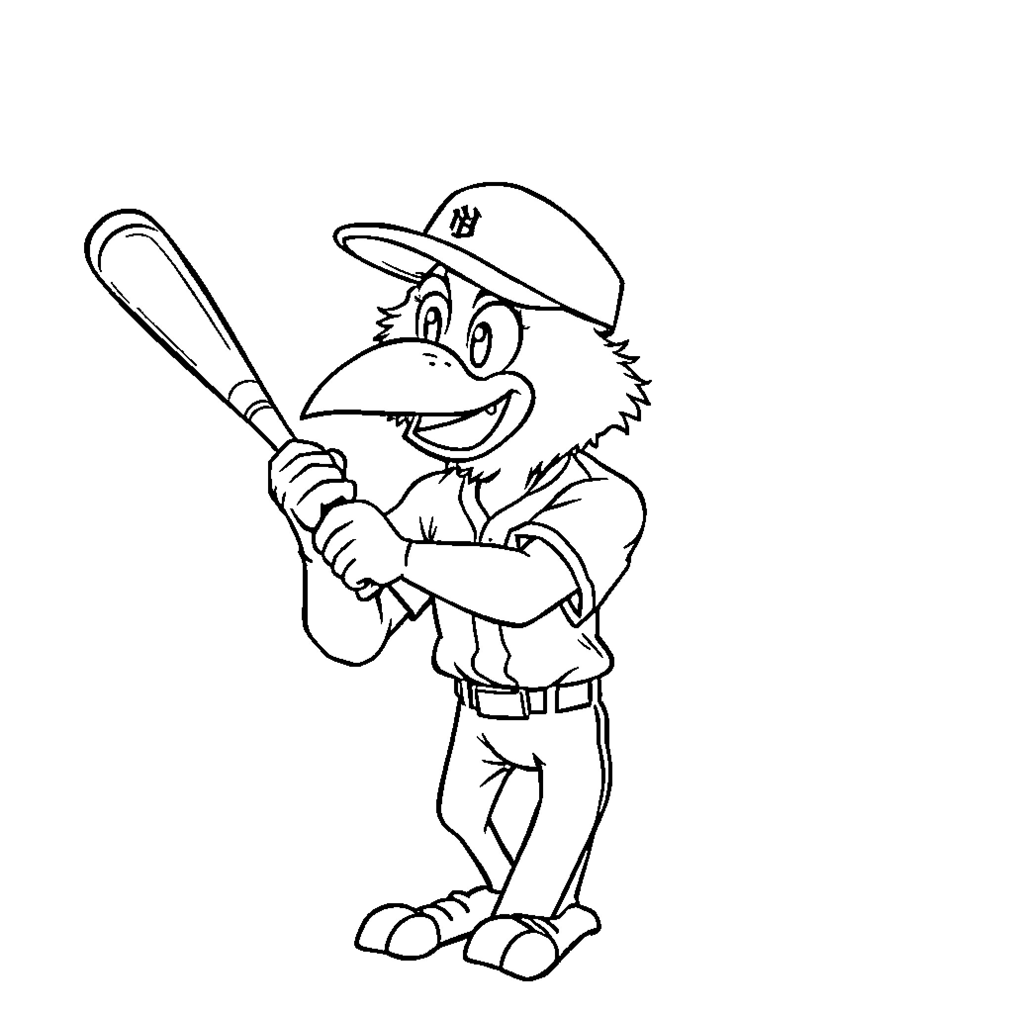 Pete Crow-Armstrong playing baseball enthusiastically Coloring Page (free black-and-white line drawing printable PDF for all, from beginners to advanced learners, including children, teens, adults, and seniors)