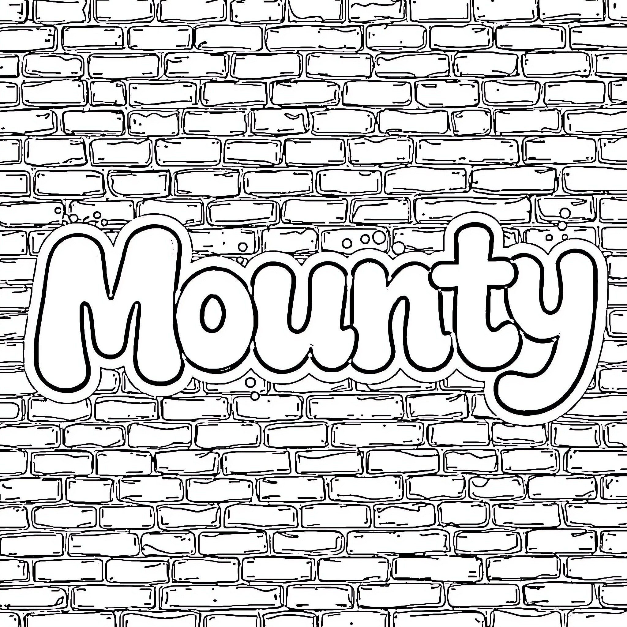 Mounty on a brick wall Coloring Page (free black-and-white line drawing printable PDF for all, from beginners to advanced learners, including children, teens, adults, and seniors)