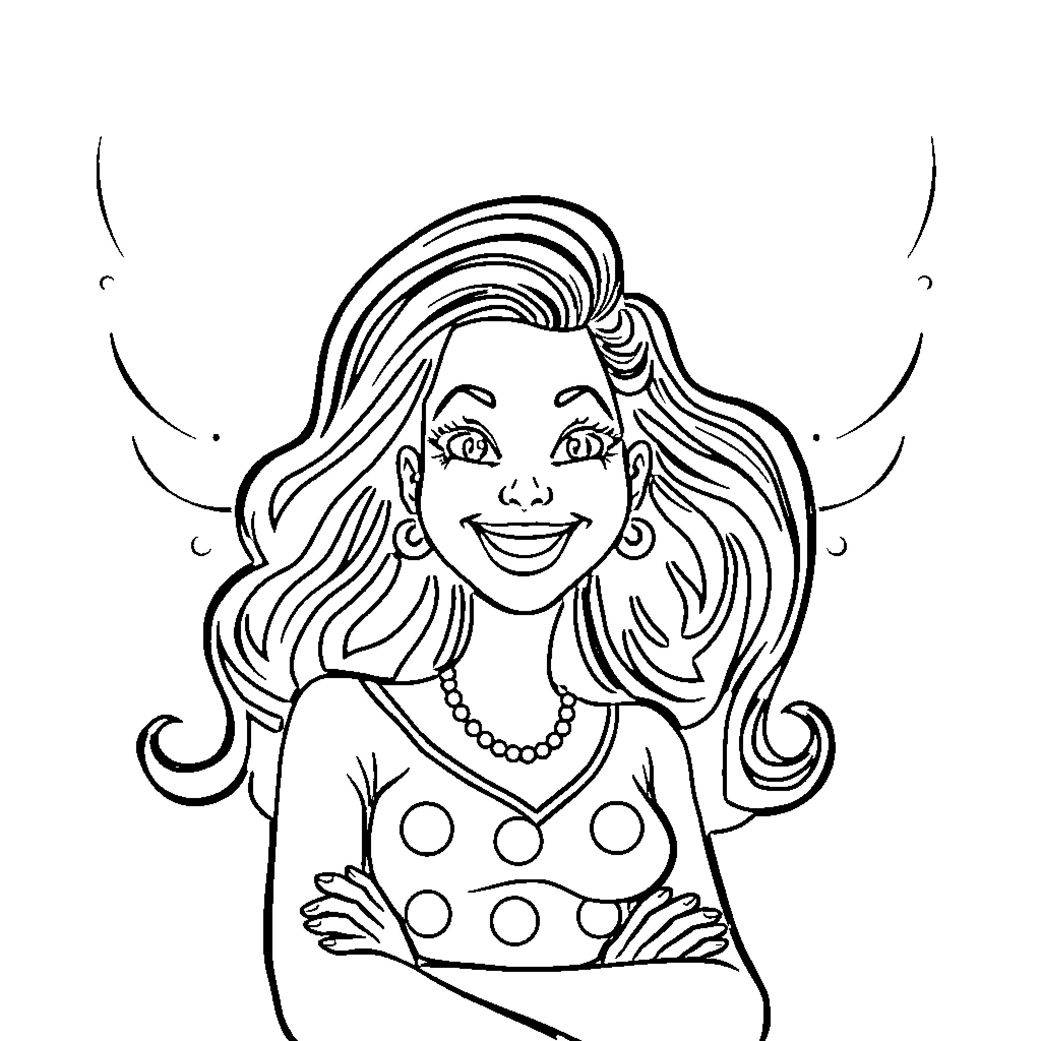 Ava Addams in a cheerful and vibrant pose Coloring Page (free black-and-white line drawing printable PDF for all, from beginners to advanced learners, including children, teens, adults, and seniors)