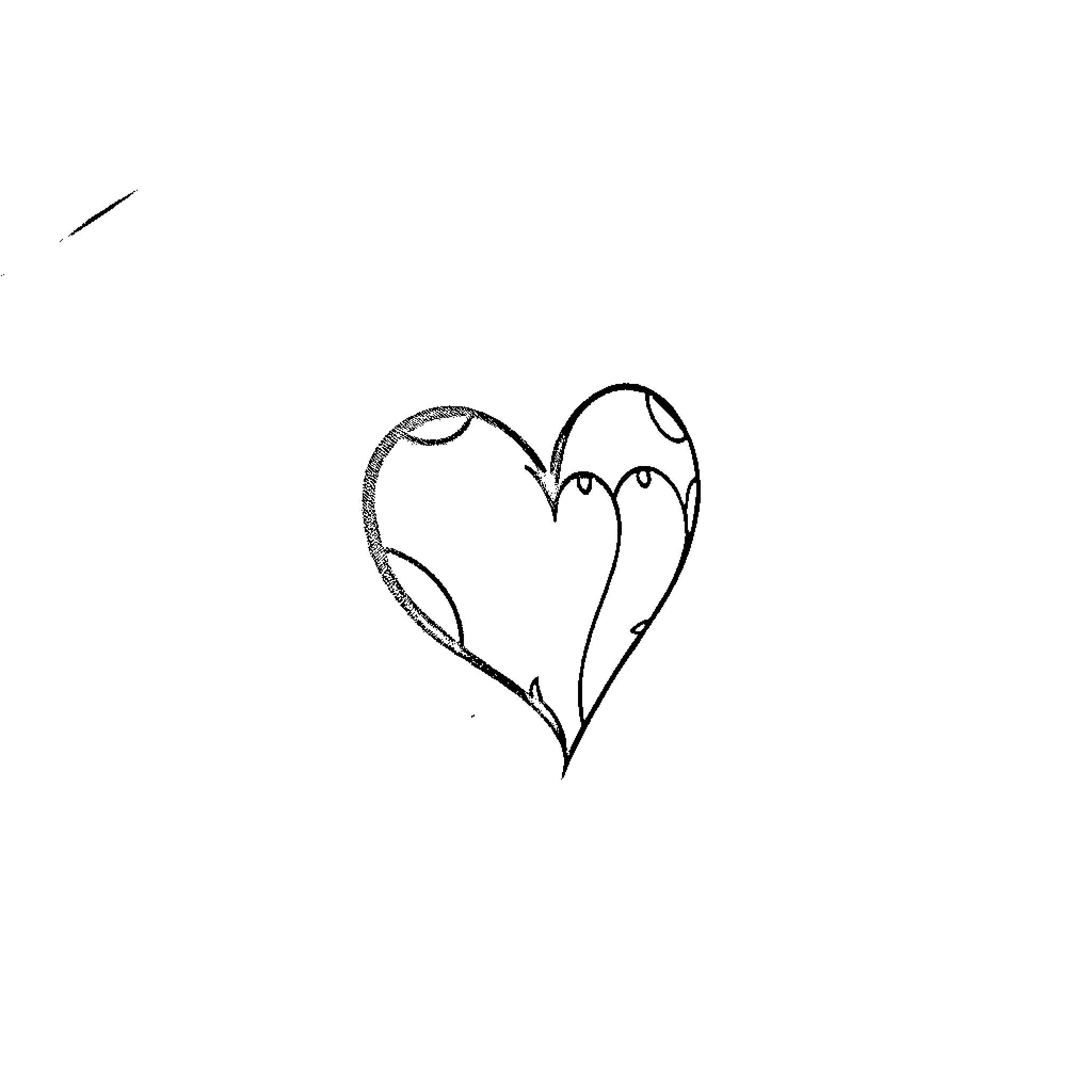 Heart Shaped Sketch with Curves Coloring Page (free black-and-white line drawing printable PDF for all, from beginners to advanced learners, including children, teens, adults, and seniors)