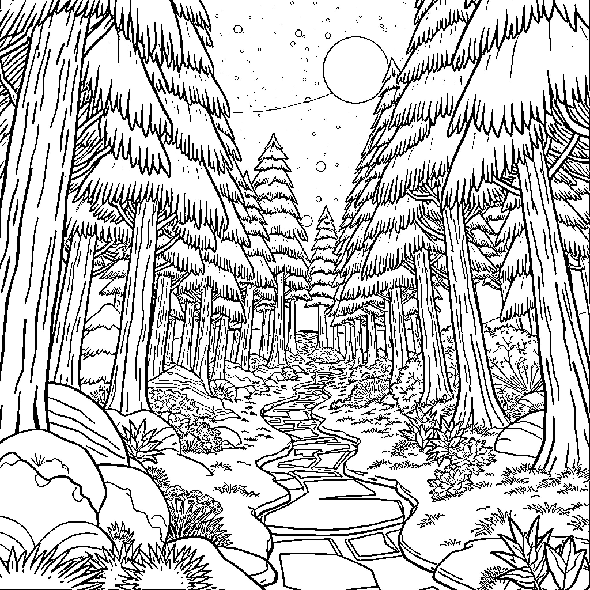 Roblox Winter Wonderland Adventure Coloring Page (free black-and-white line drawing printable PDF for all, from beginners to advanced learners, including children, teens, adults, and seniors)