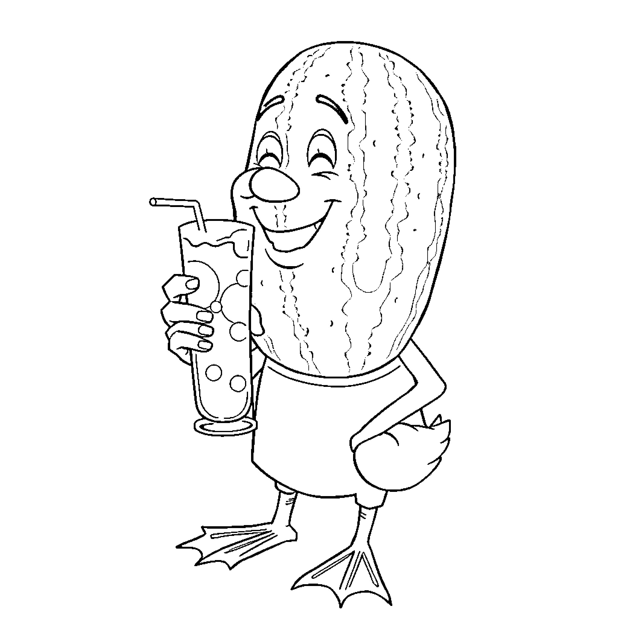 Man enjoying a refreshing drink Coloring Page (free black-and-white line drawing printable PDF for all, from beginners to advanced learners, including children, teens, adults, and seniors)