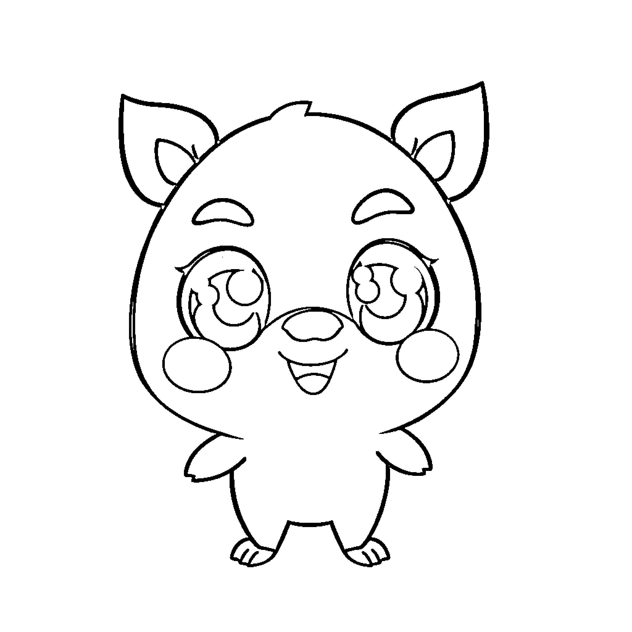 Chuchel's happy and expressive character Coloring Page (free black-and-white line drawing printable PDF for all, from beginners to advanced learners, including children, teens, adults, and seniors)