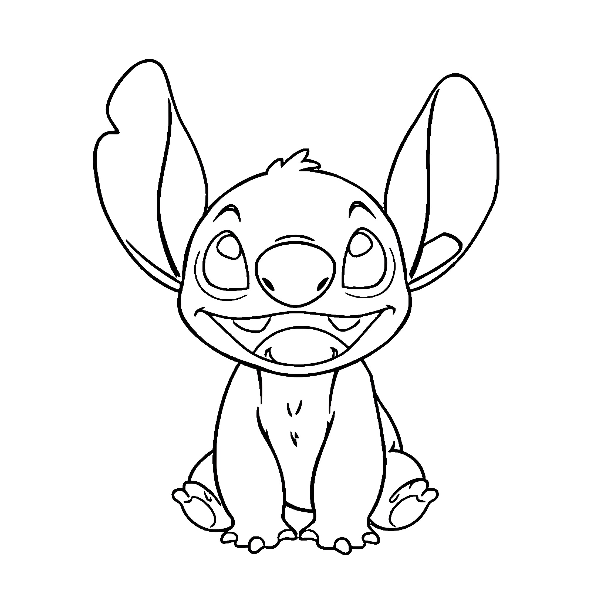 Pokémon character sitting and smiling Coloring Page (free black-and-white line drawing printable PDF for all, from beginners to advanced learners, including children, teens, adults, and seniors)