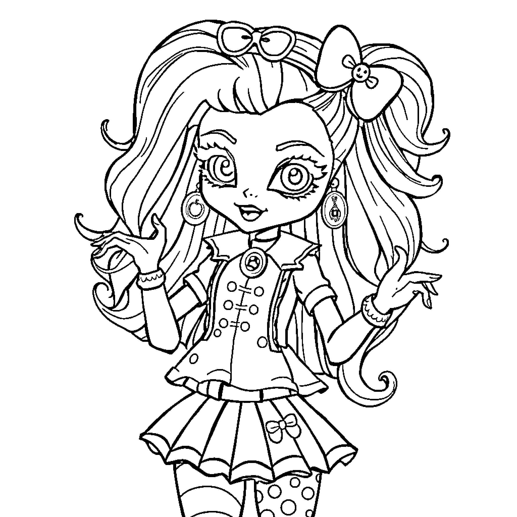 Bluey dressed in creative and whimsical outfit Coloring Page (free black-and-white line drawing printable PDF for all, from beginners to advanced learners, including children, teens, adults, and seniors)