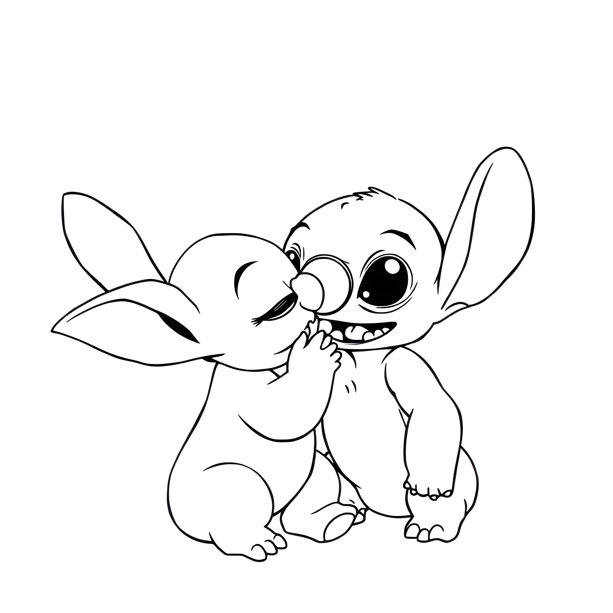 Yoda-like creature enjoying a playful moment Coloring Page (free black-and-white line drawing printable PDF for all, from beginners to advanced learners, including children, teens, adults, and seniors)