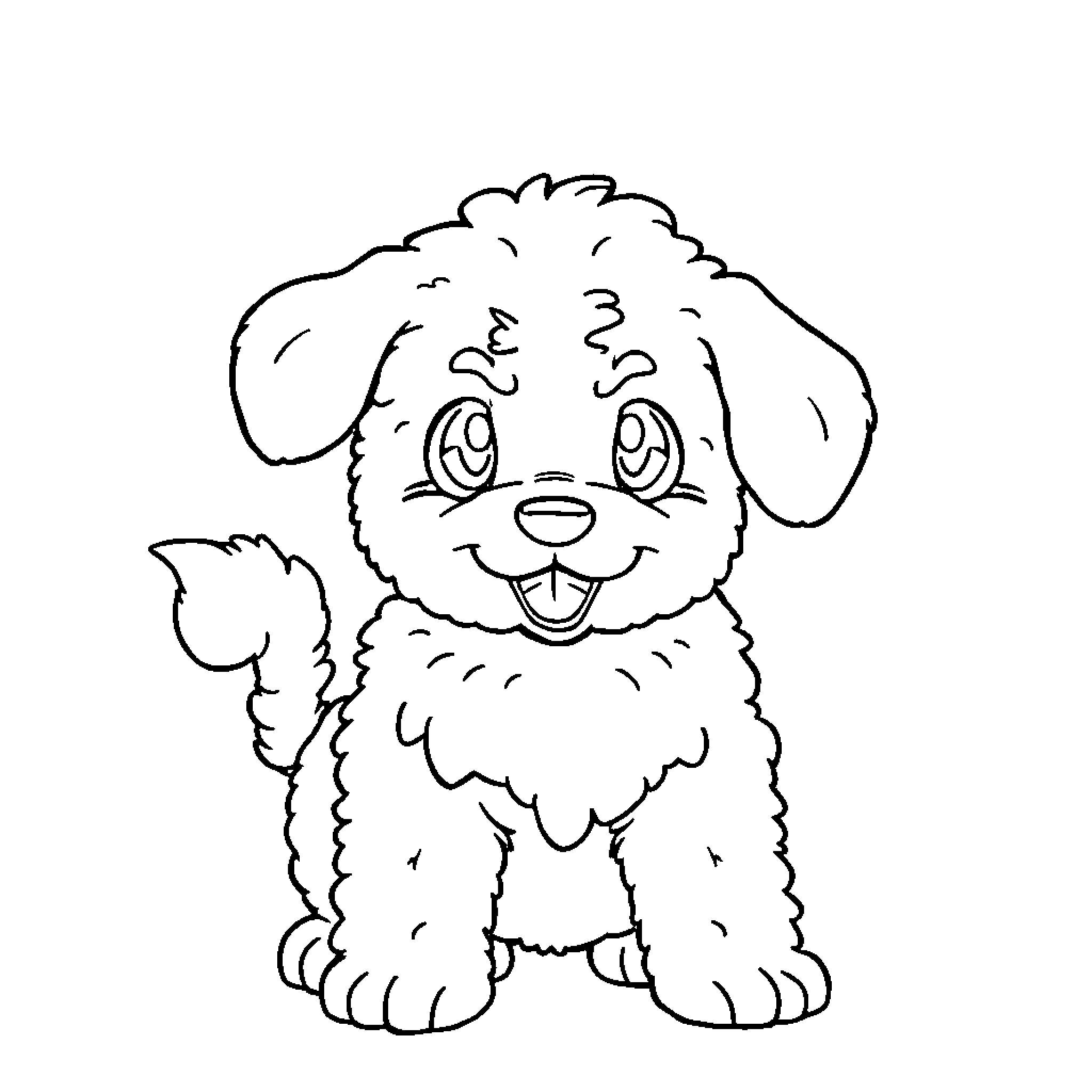 Pokémon puppy with a happy expression Coloring Page (free black-and-white line drawing printable PDF for all, from beginners to advanced learners, including children, teens, adults, and seniors)