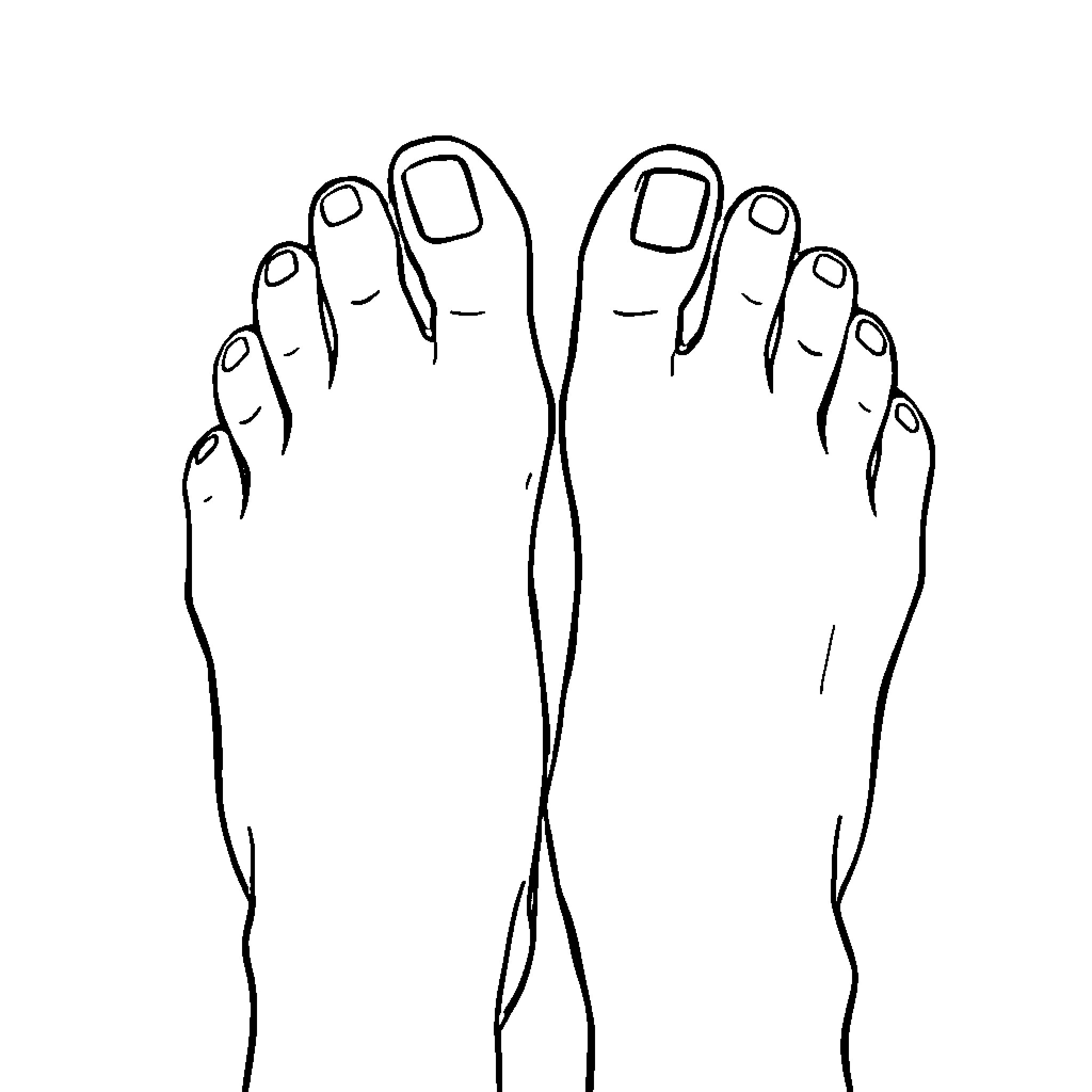 Feet of person relaxing or resting Coloring Page (free black-and-white line drawing printable PDF for all, from beginners to advanced learners, including children, teens, adults, and seniors)