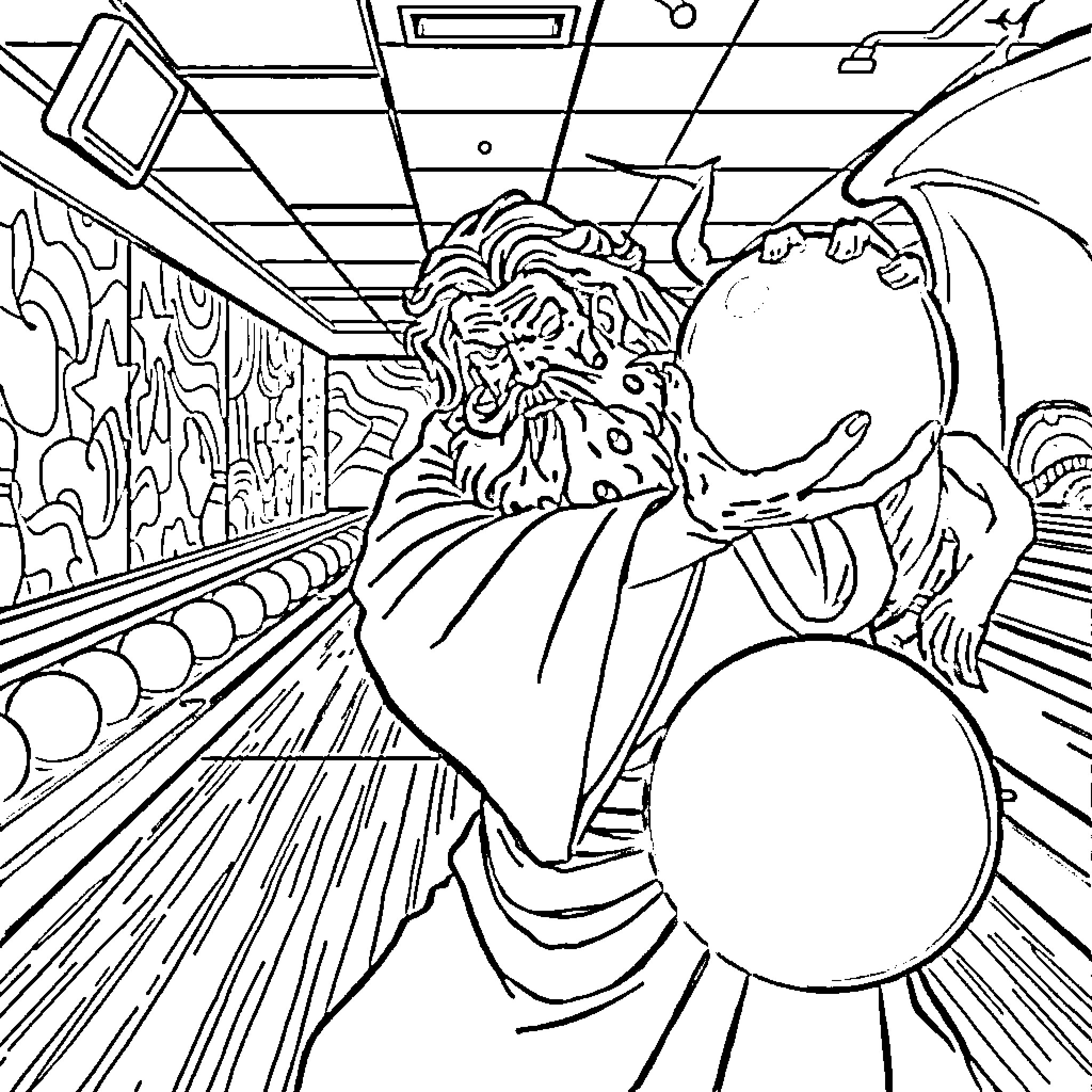 Rumi's Cosmic Dance in the Ethereal Realm Coloring Page (free black-and-white line drawing printable PDF for all, from beginners to advanced learners, including children, teens, adults, and seniors)