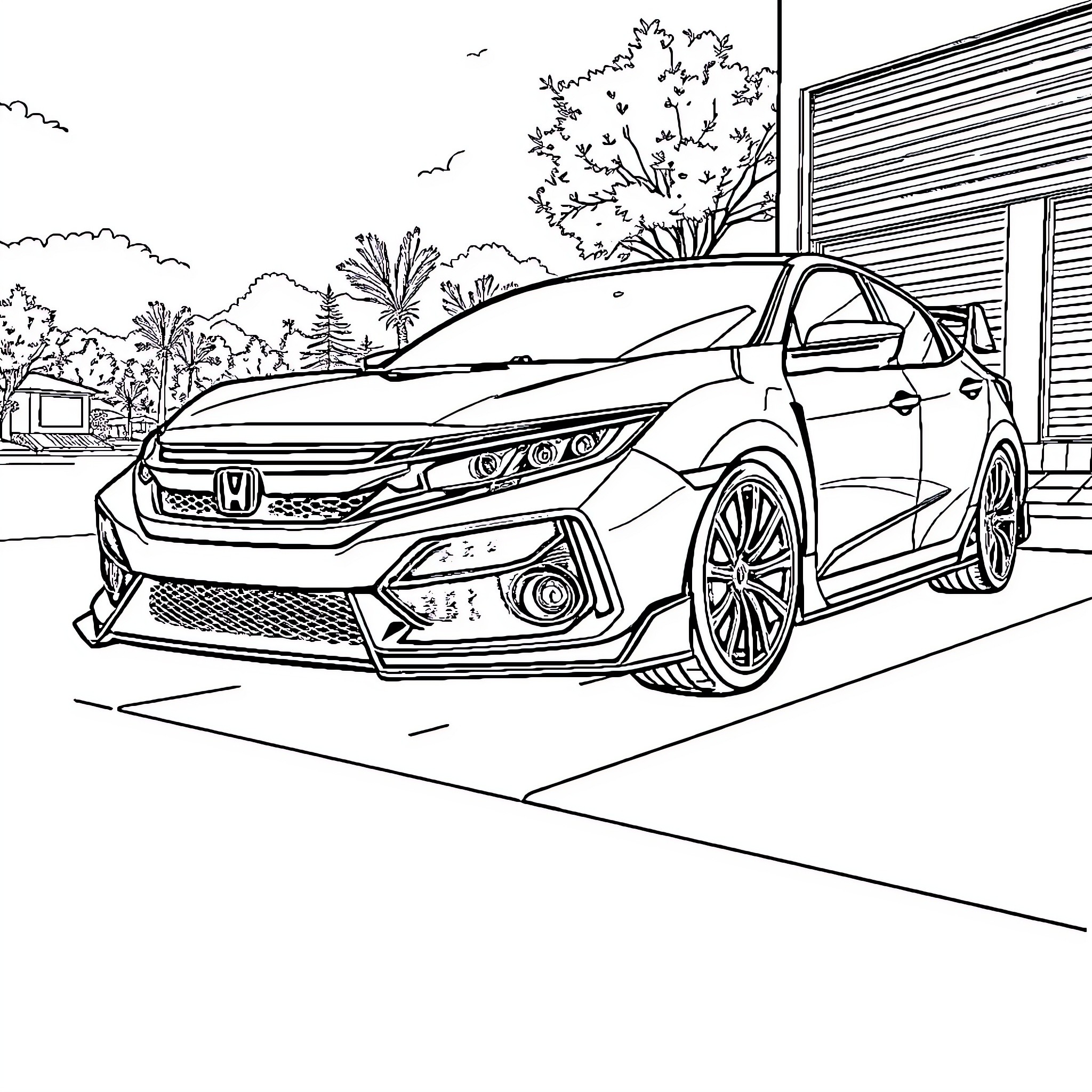 Honda Civic Coloring Sheet