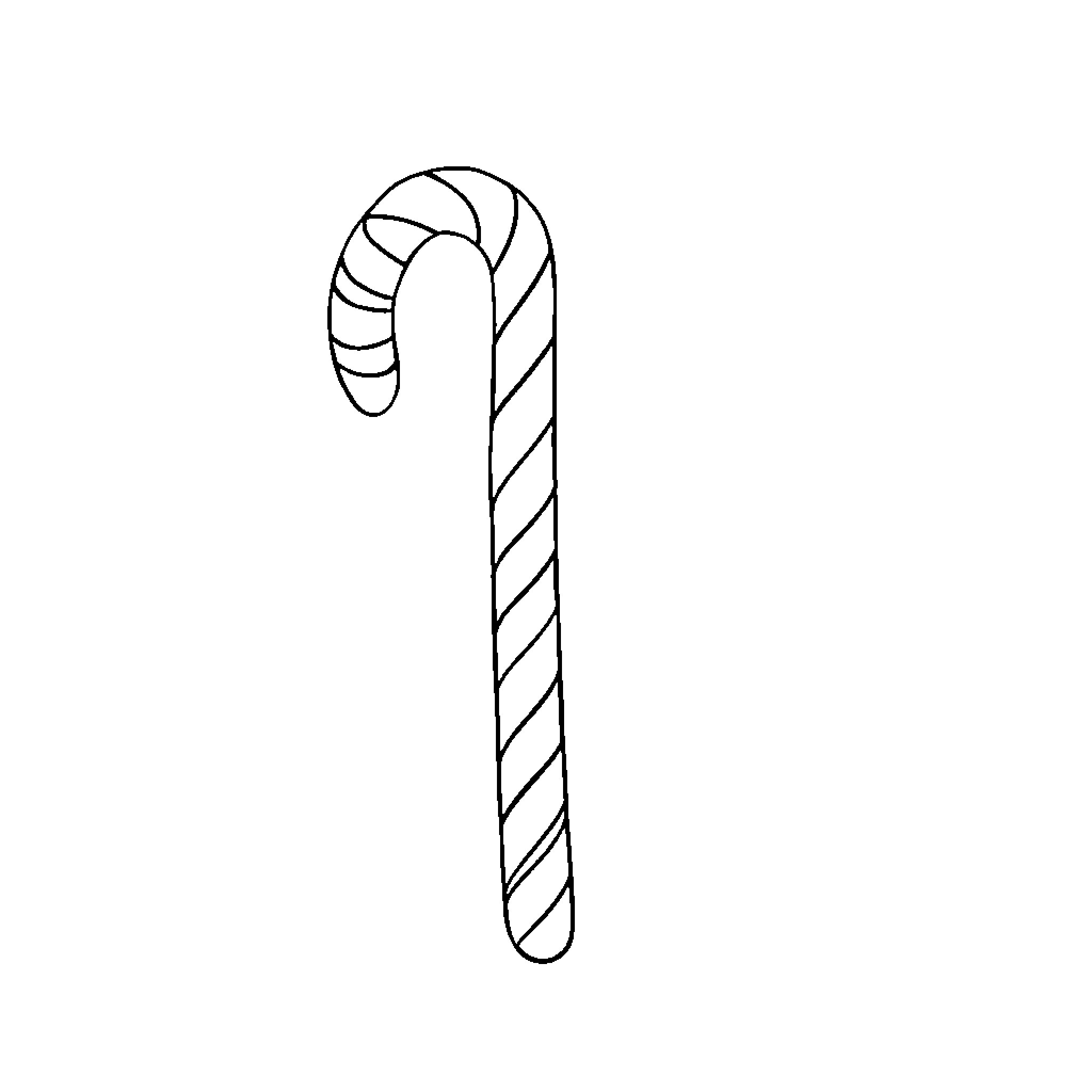 Candy Cane Christmas Treat Coloring Page (free black-and-white line drawing printable PDF for all, from beginners to advanced learners, including children, teens, adults, and seniors)