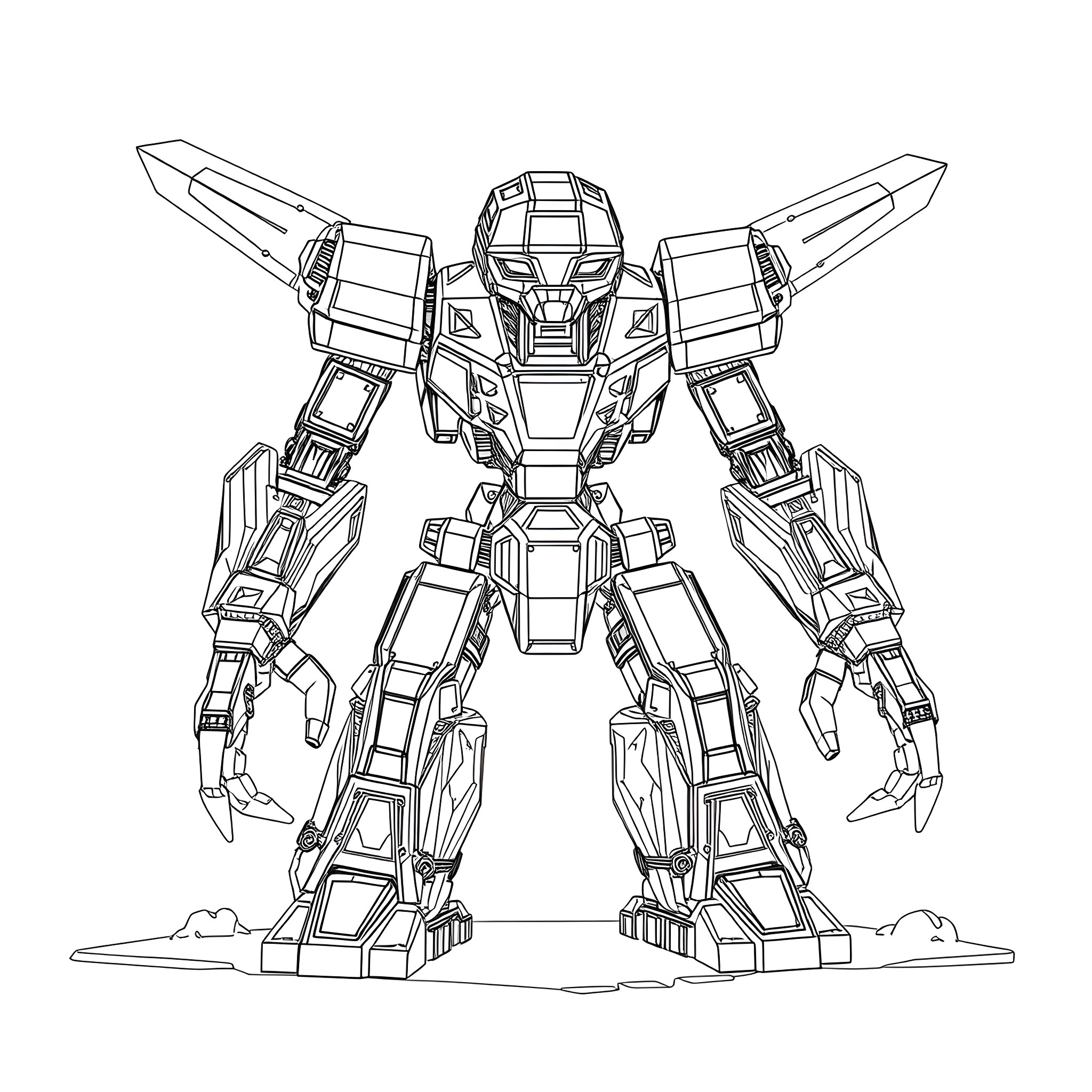 Iron Golem standing tall and ready for action Coloring Page (free black-and-white line drawing printable PDF for all, from beginners to advanced learners, including children, teens, adults, and seniors)