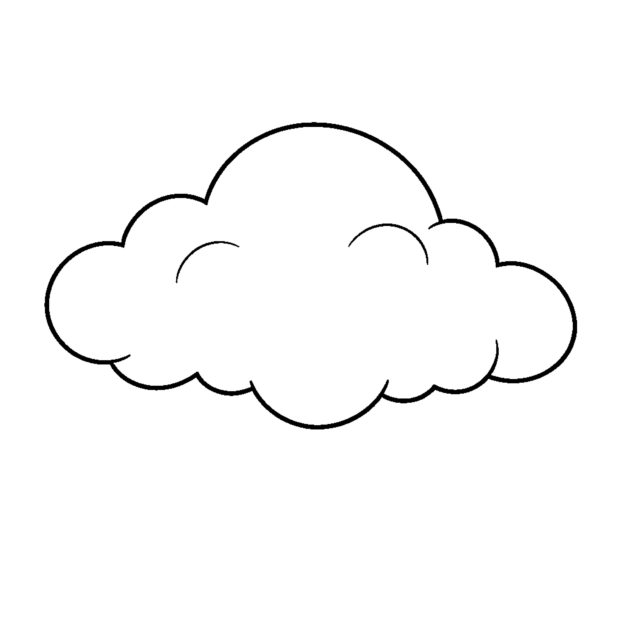 Cloud floating peacefully in the empty sky Coloring Page (free black-and-white line drawing printable PDF for all, from beginners to advanced learners, including children, teens, adults, and seniors)