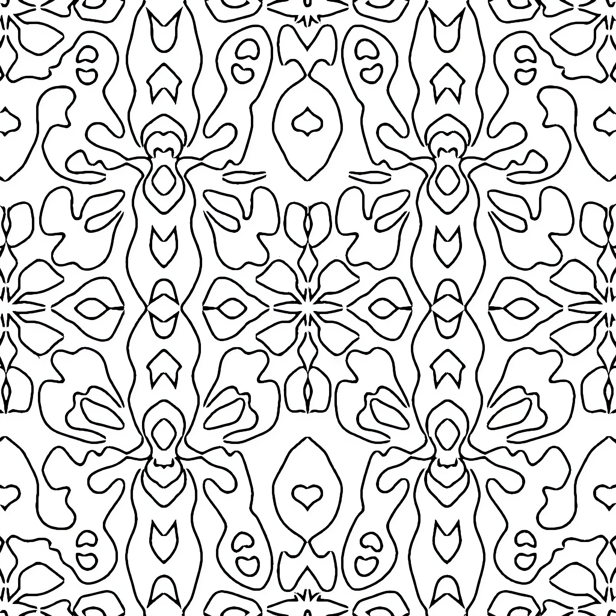 Animal abstract geometric shapes pattern Coloring Page (free black-and-white line drawing printable PDF for all, from beginners to advanced learners, including children, teens, adults, and seniors)